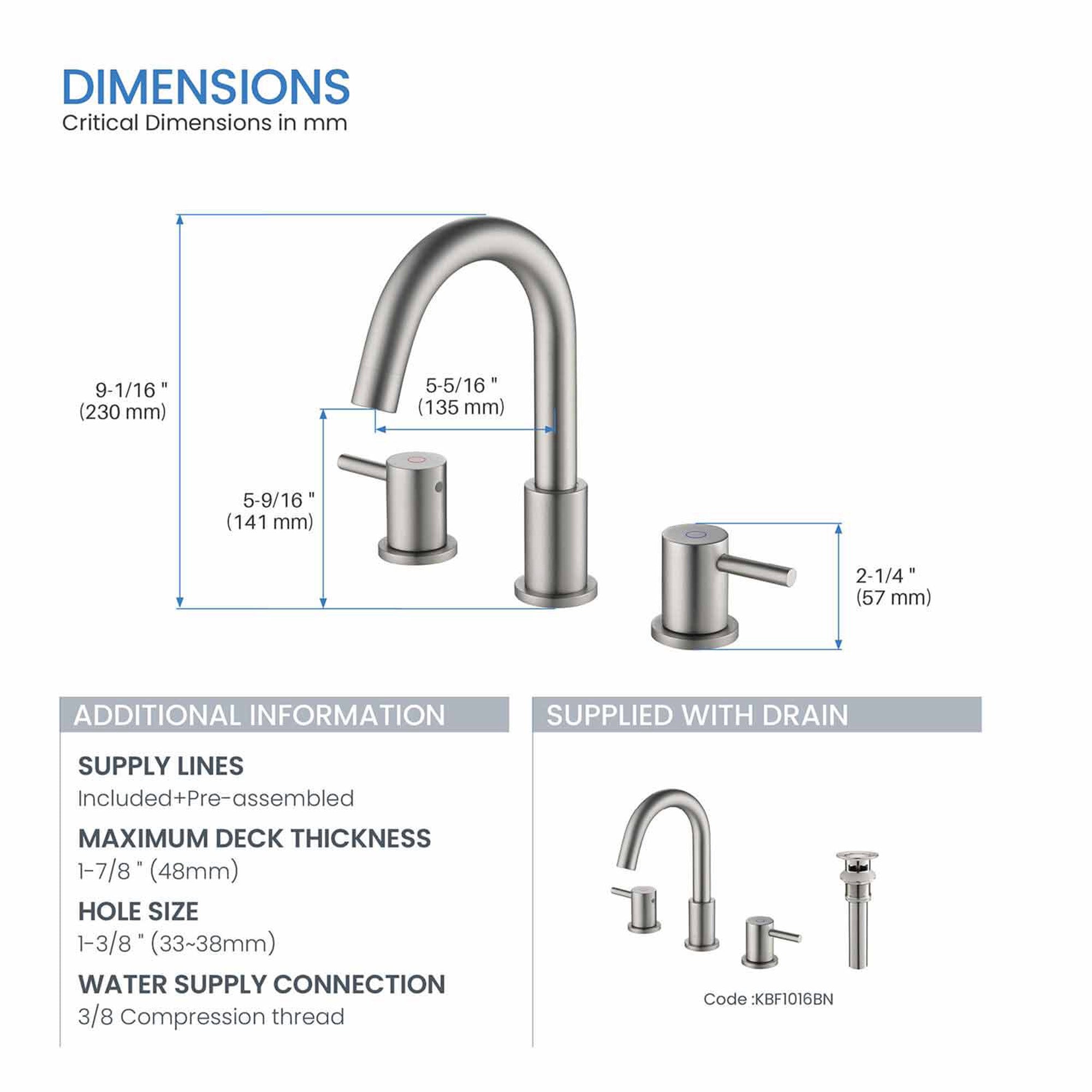Wide Spread Lavatory Faucet KBF1016
