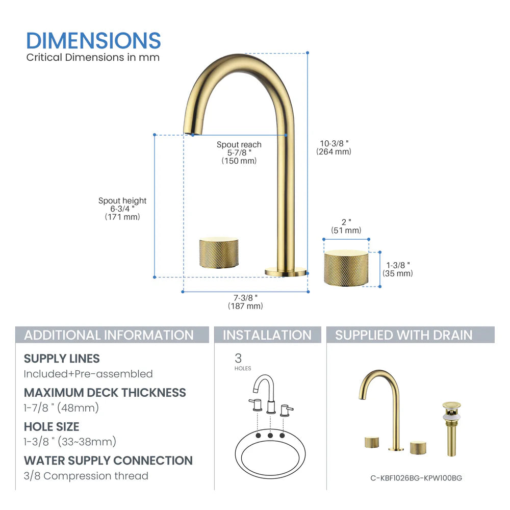 Wide Spread Lavatory Faucet KBF1026