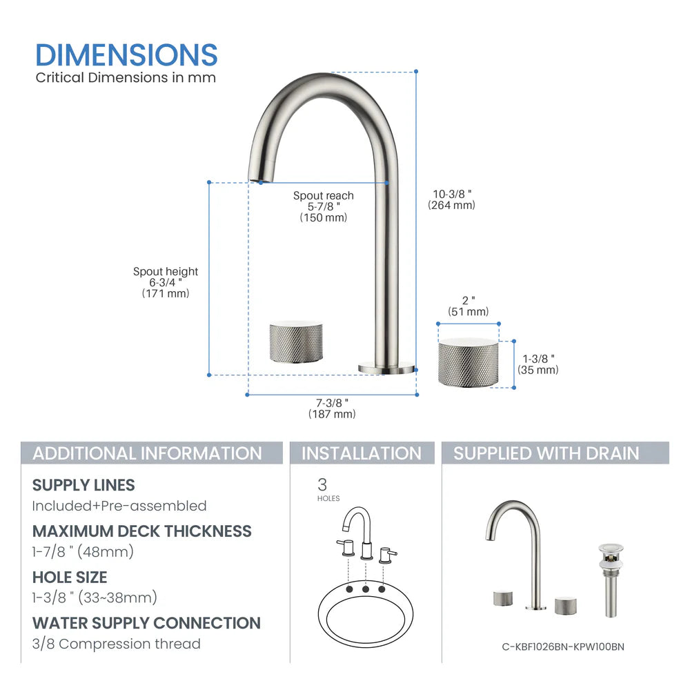 Wide Spread Lavatory Faucet KBF1026