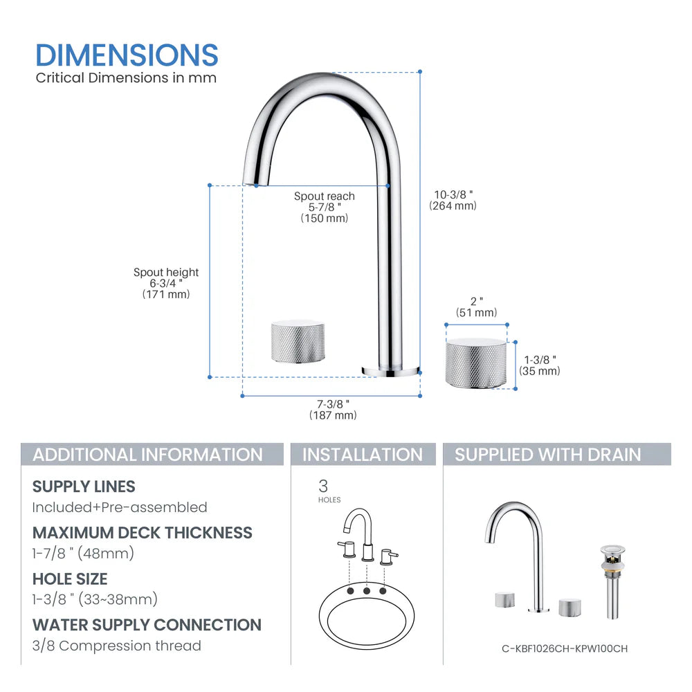 Wide Spread Lavatory Faucet KBF1026