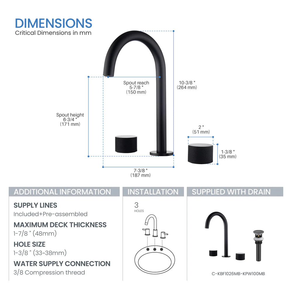 Wide Spread Lavatory Faucet KBF1026
