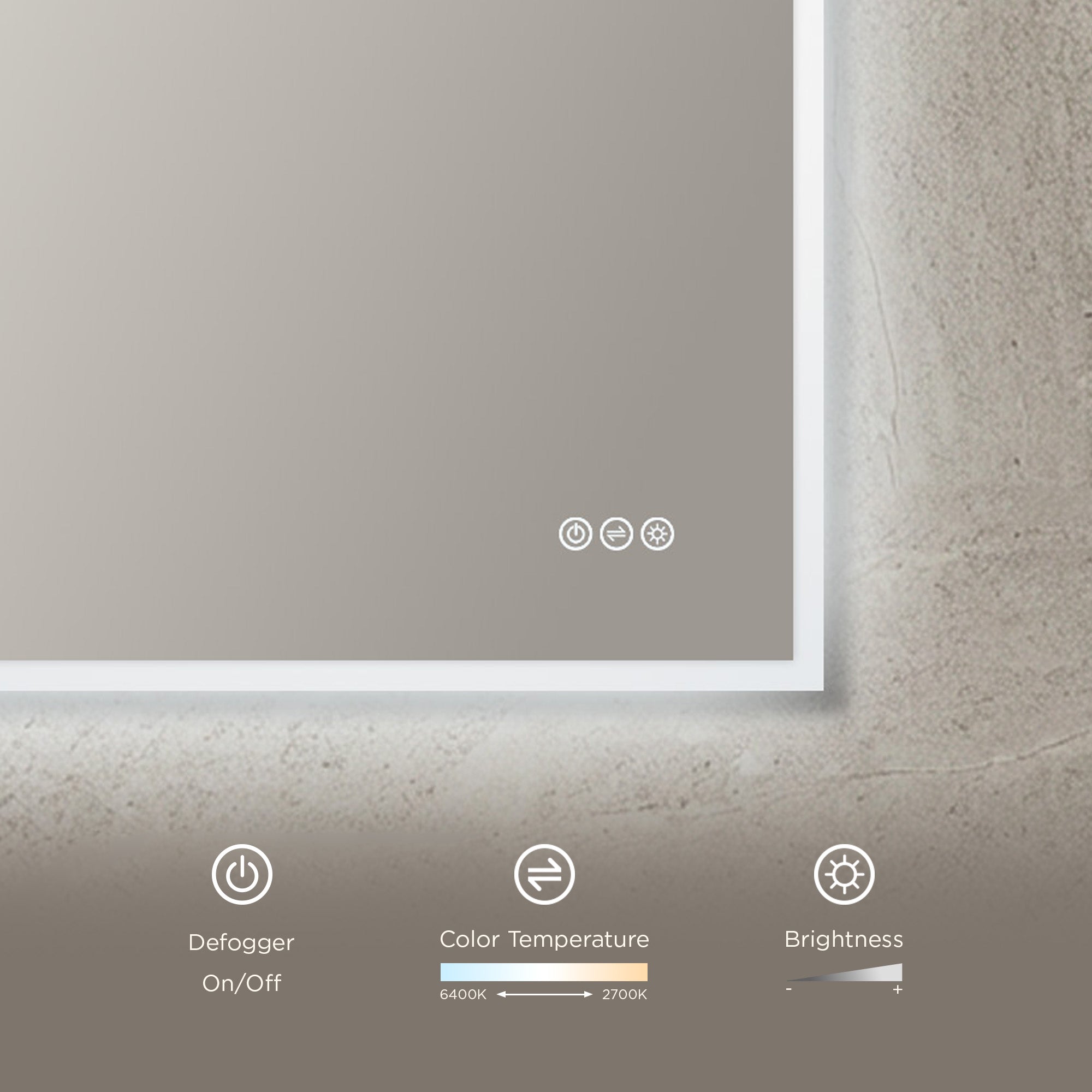 Beta LED Mirror with Frosted Sides LED M2