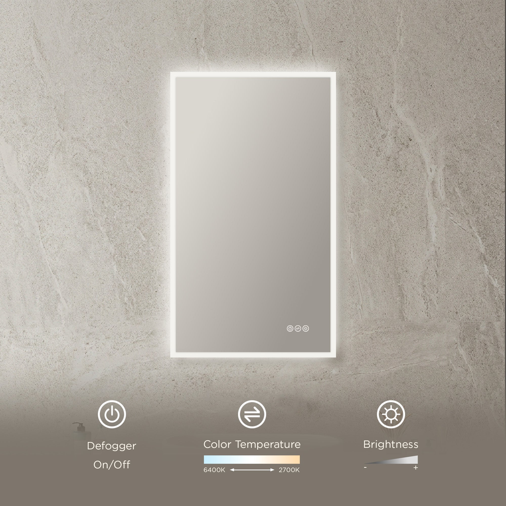 Beta LED Mirror with Frosted Sides LED M2