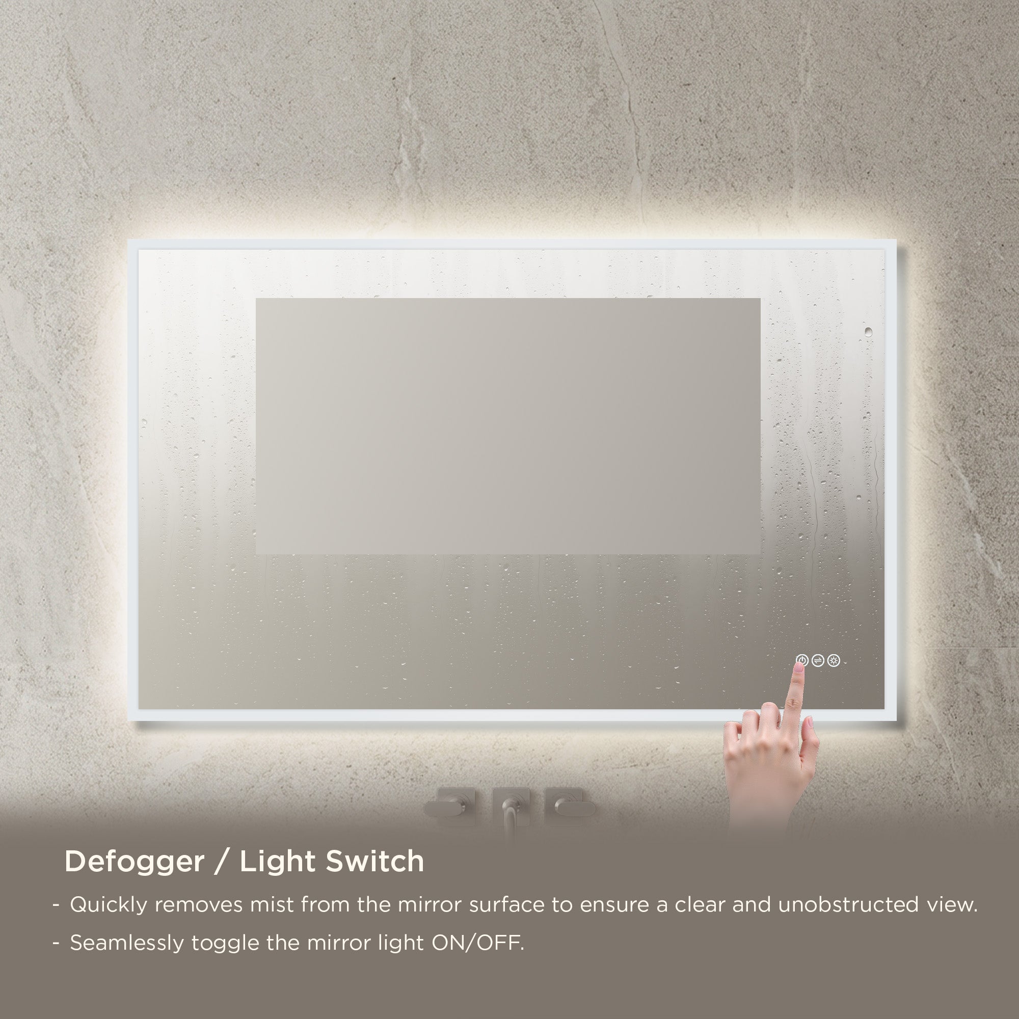 Beta LED Mirror with Frosted Sides LED M2