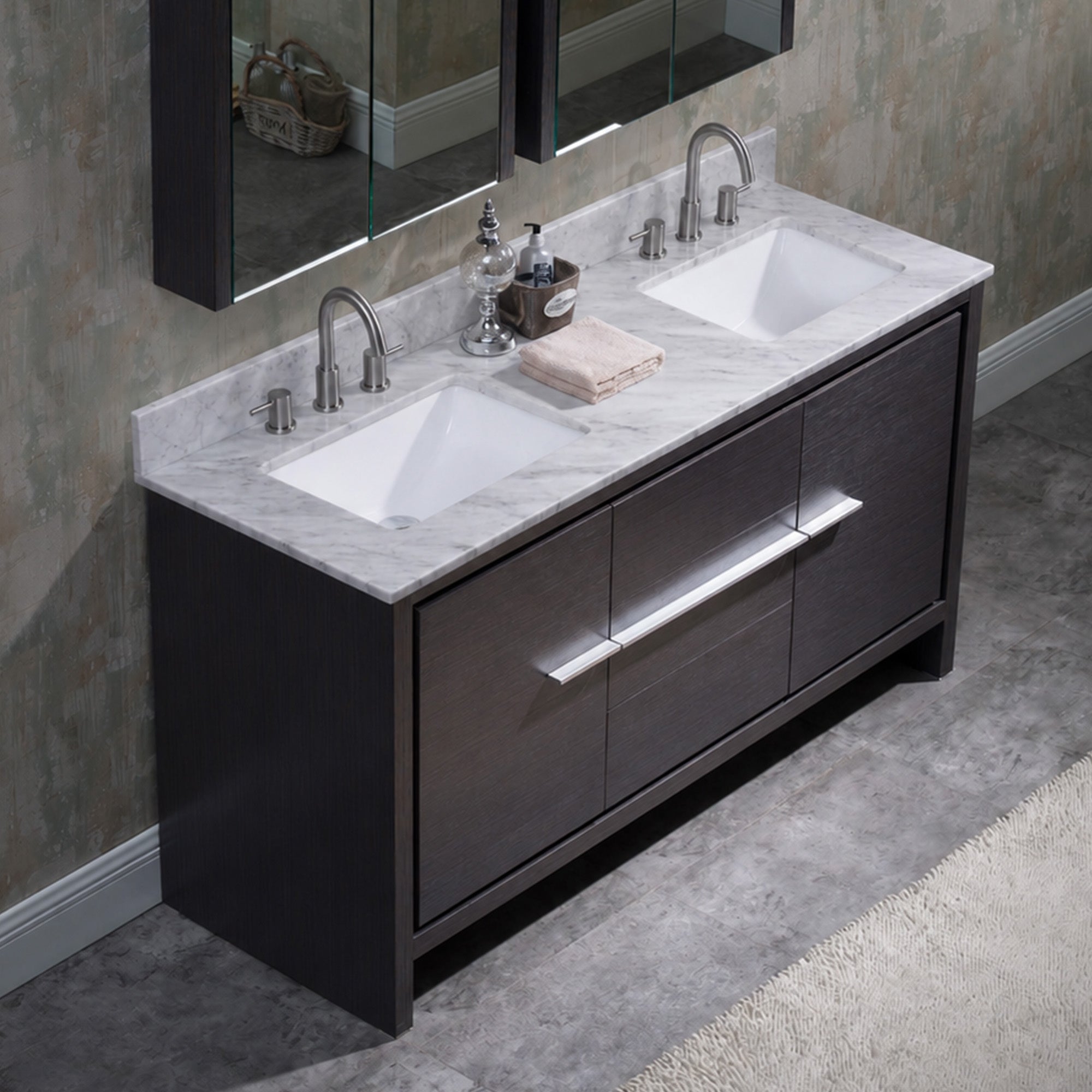 Countertop - Milan 60" - Artificial Calacatta White or Carrara Marble White