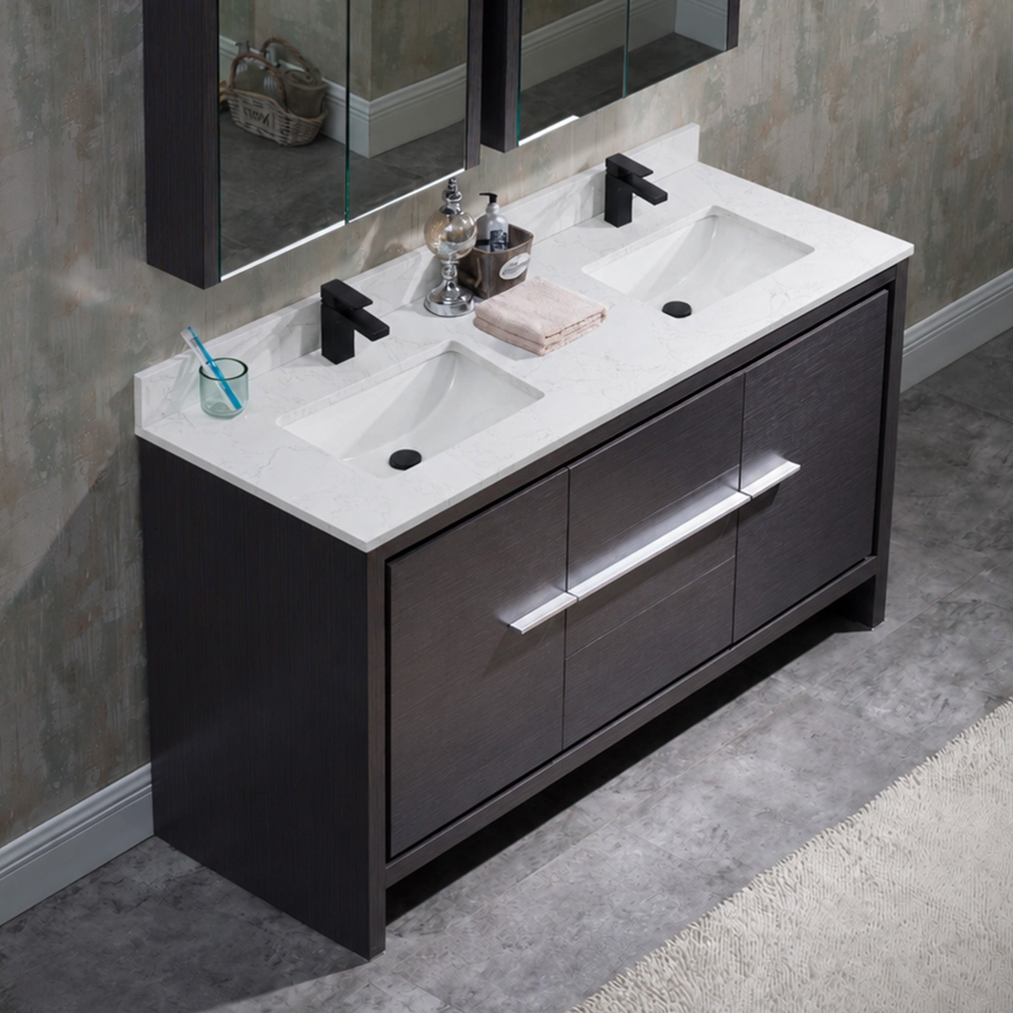 Countertop - Milan 60" - Artificial Calacatta White or Carrara Marble White