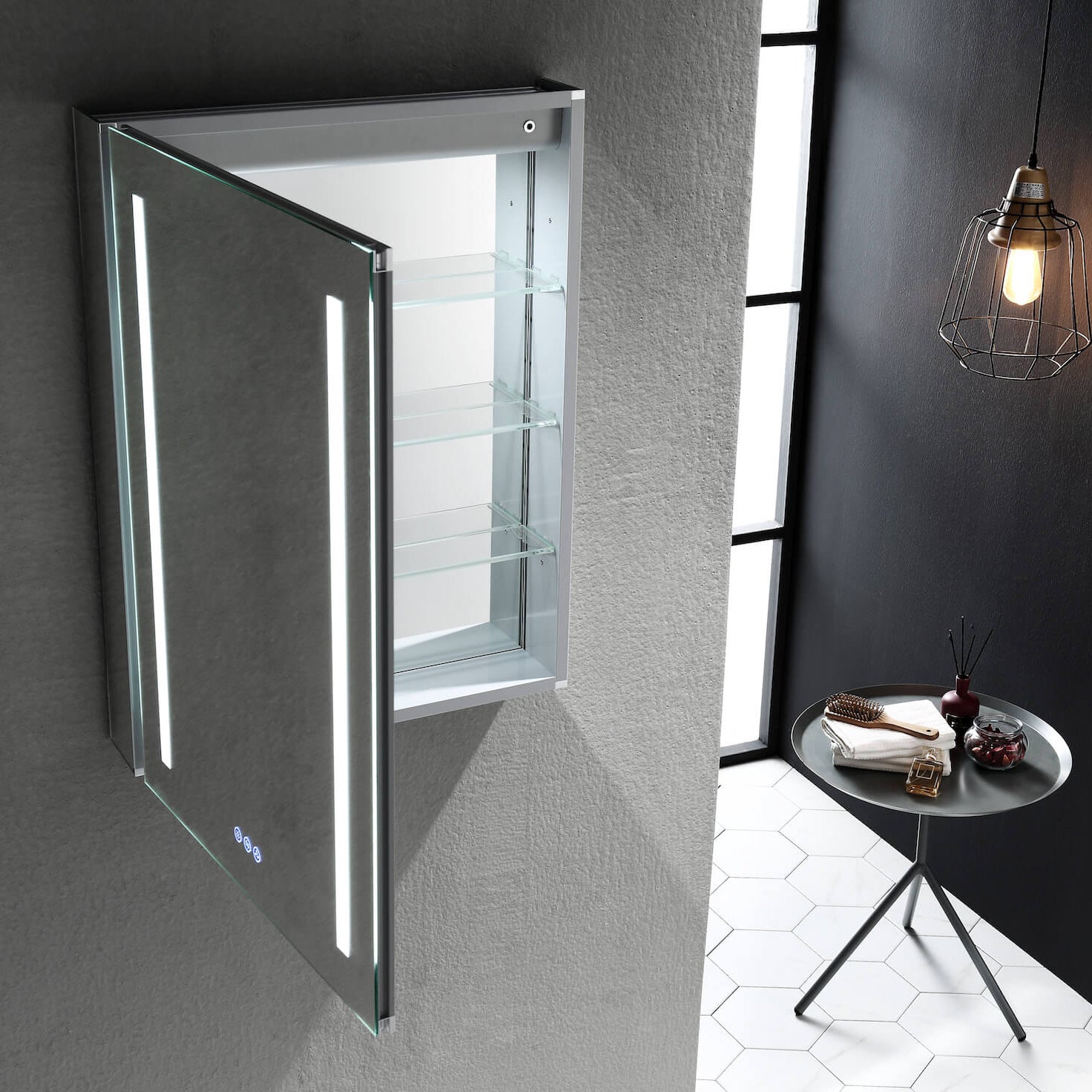 Pillar LED Medicine Cabinet MCL1