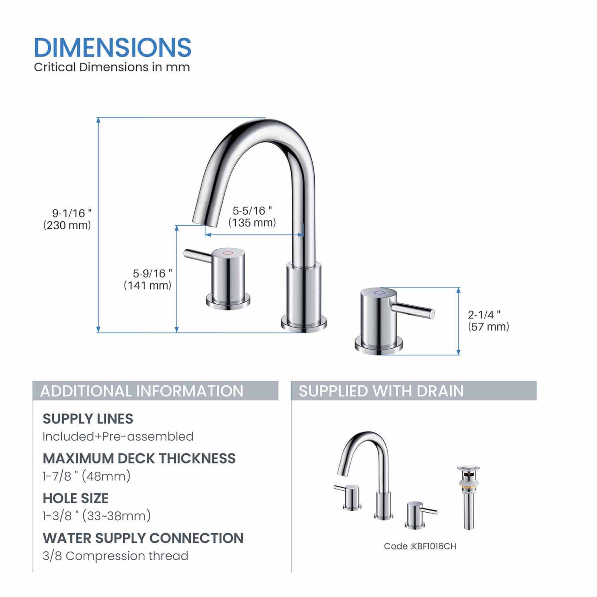 Wide Spread Lavatory Faucet KBF1016