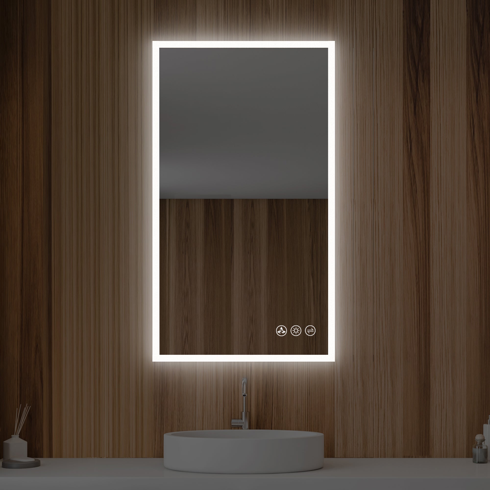 Beta LED Mirror with Frosted Sides LED M2