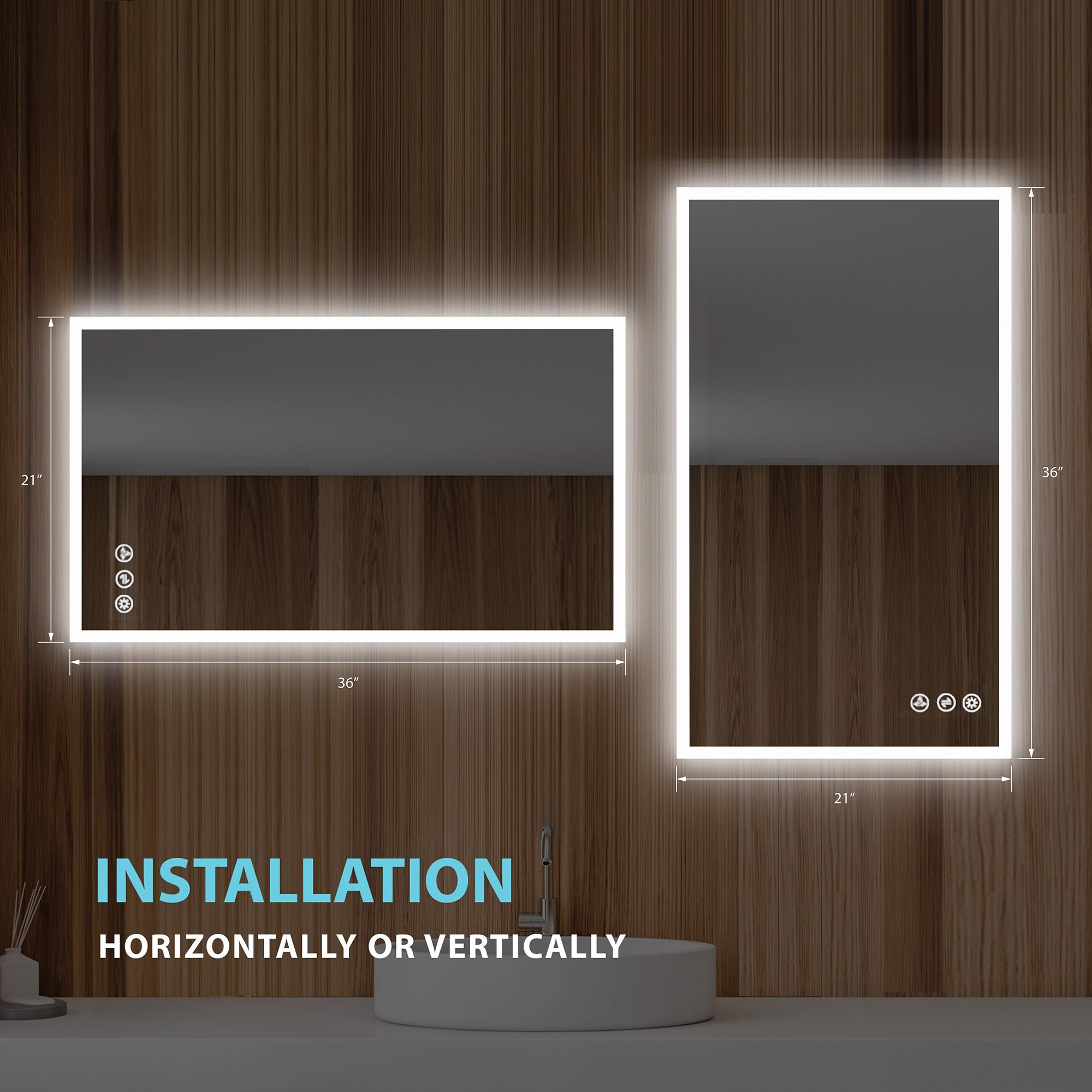 Beta LED Mirror with Frosted Sides LED M2