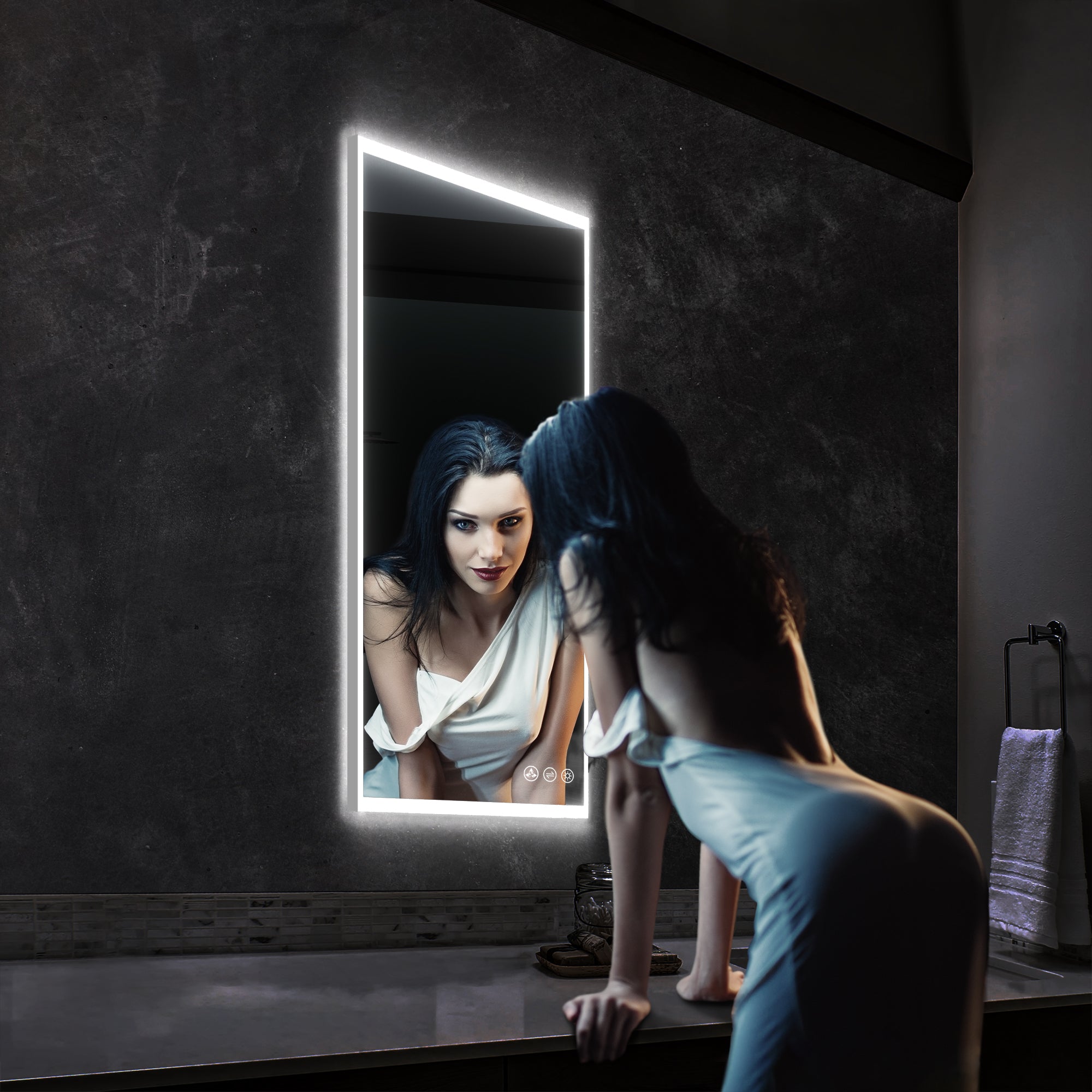 Beta LED Mirror with Frosted Sides LED M2