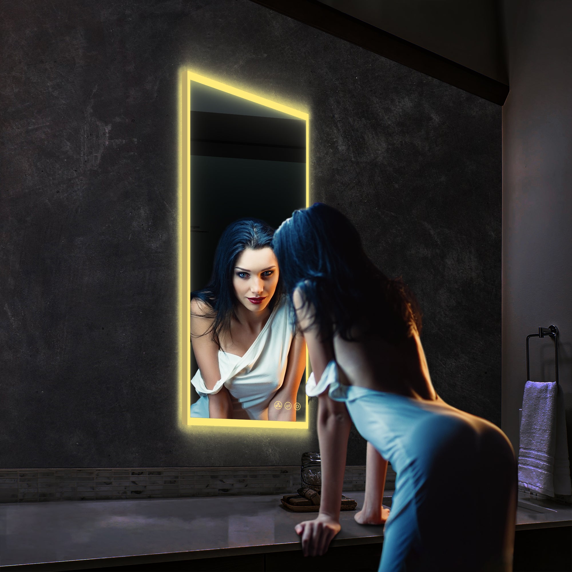 Beta LED Mirror with Frosted Sides LED M2