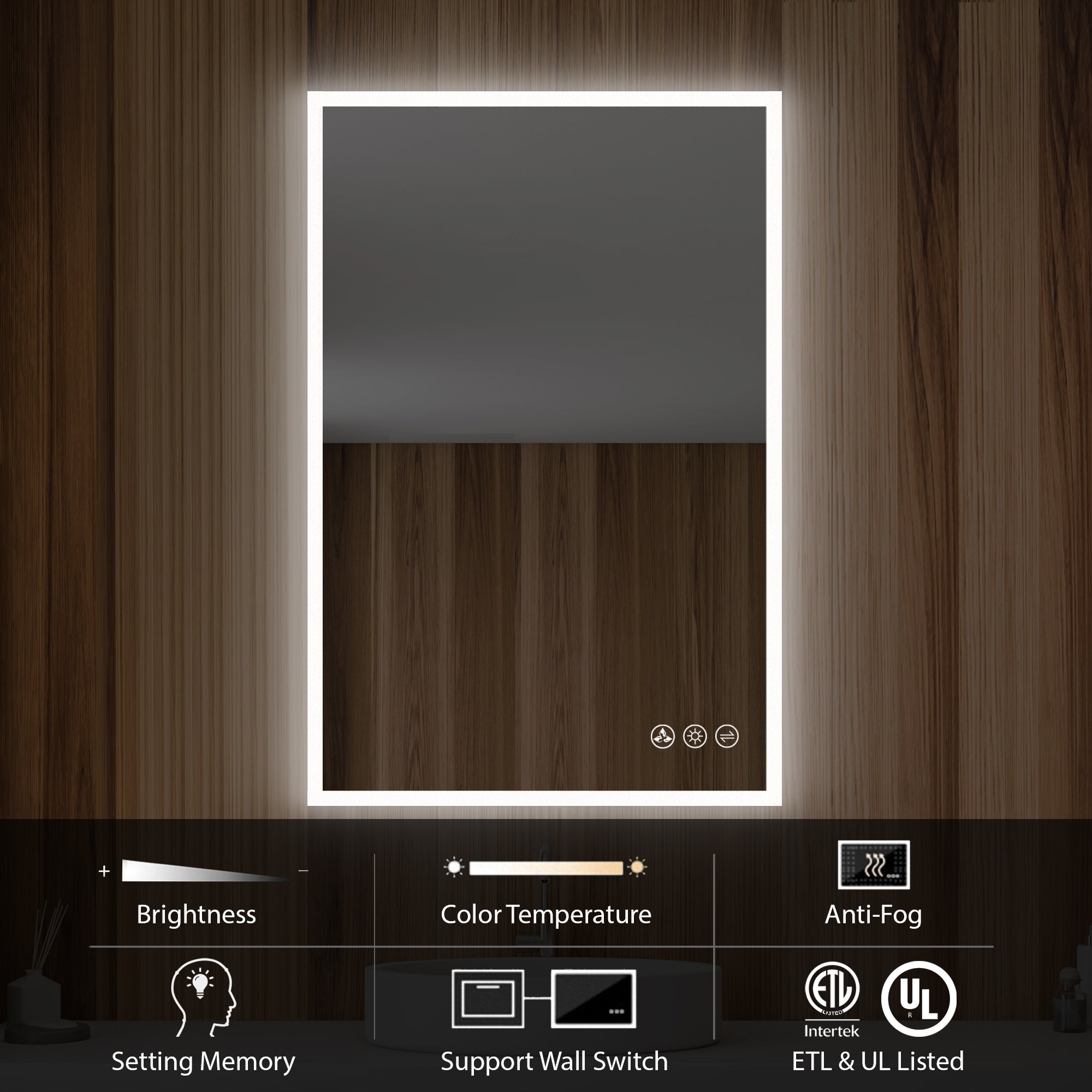 Beta LED Mirror with Frosted Sides LED M2