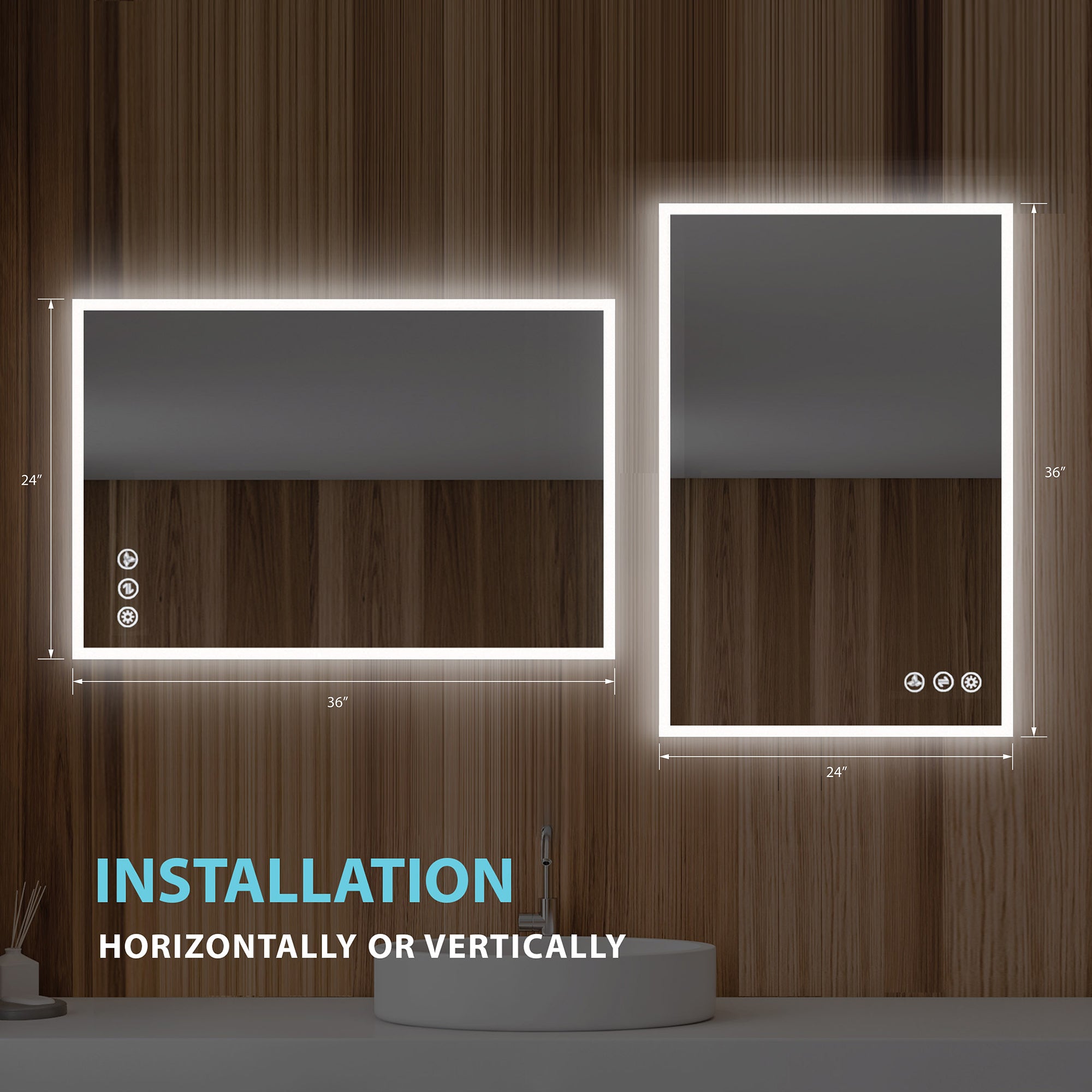 Beta LED Mirror with Frosted Sides LED M2