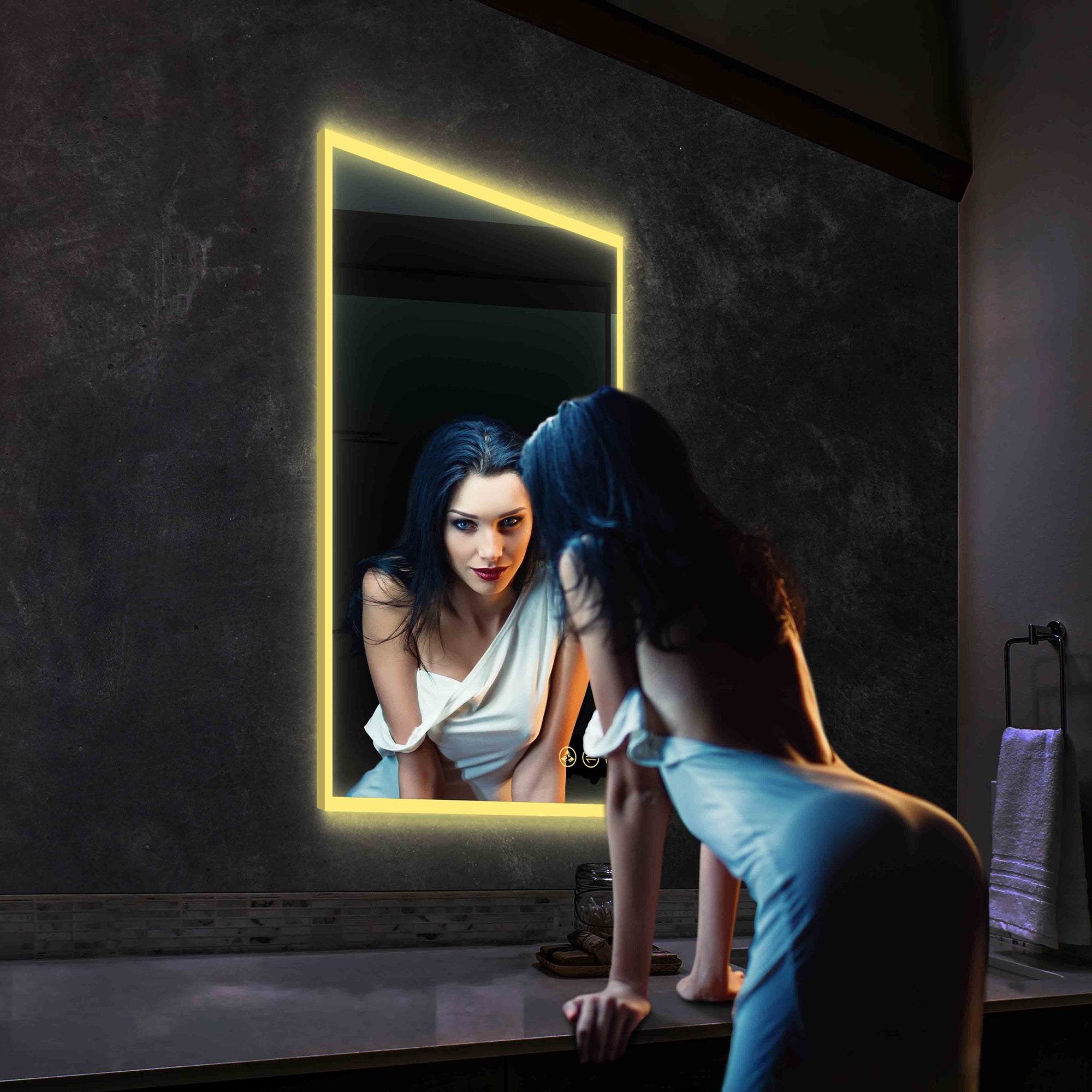 Beta LED Mirror with Frosted Sides LED M2