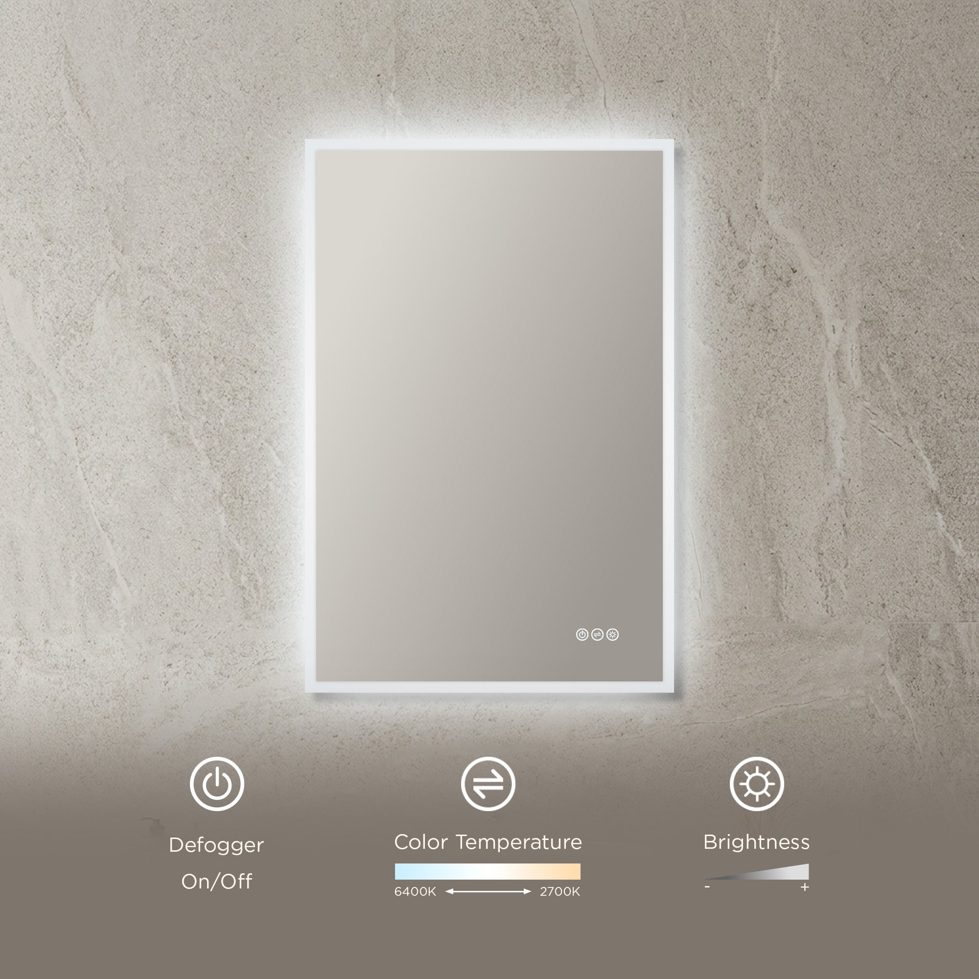 Beta LED Mirror with Frosted Sides LED M2