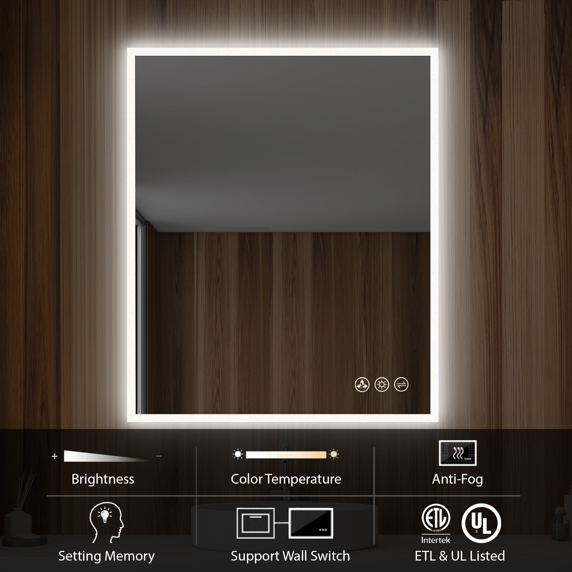 Beta LED Mirror with Frosted Sides LED M2