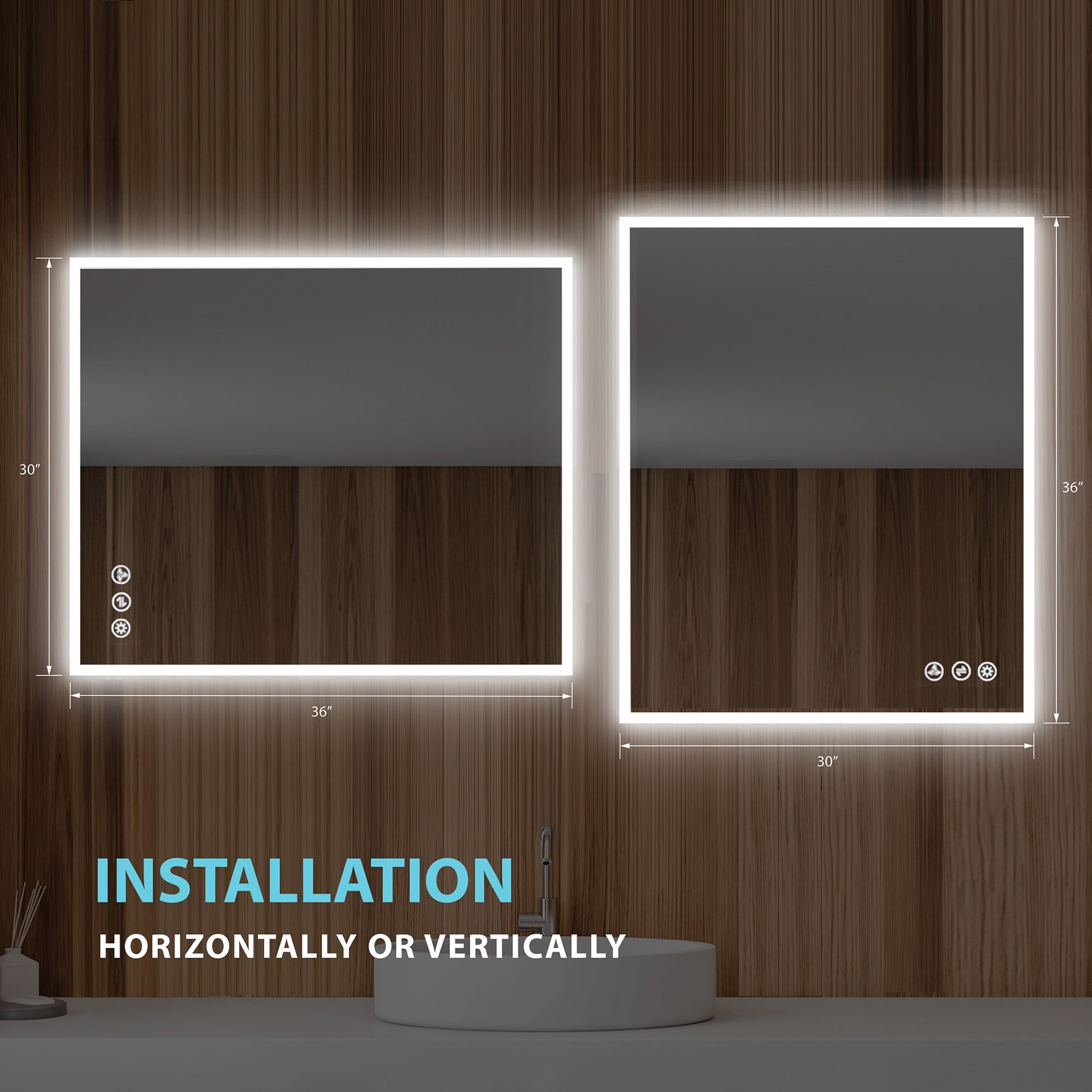 Beta LED Mirror with Frosted Sides LED M2