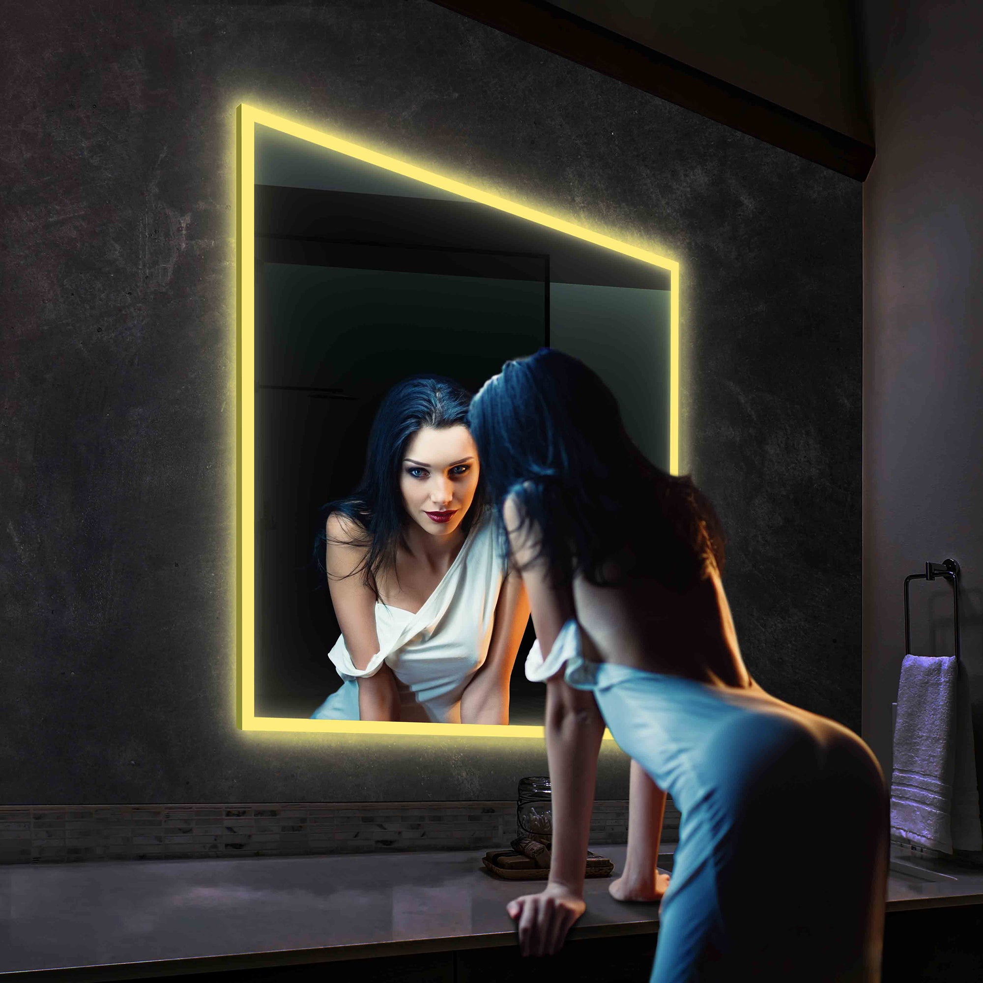 Beta LED Mirror with Frosted Sides LED M2