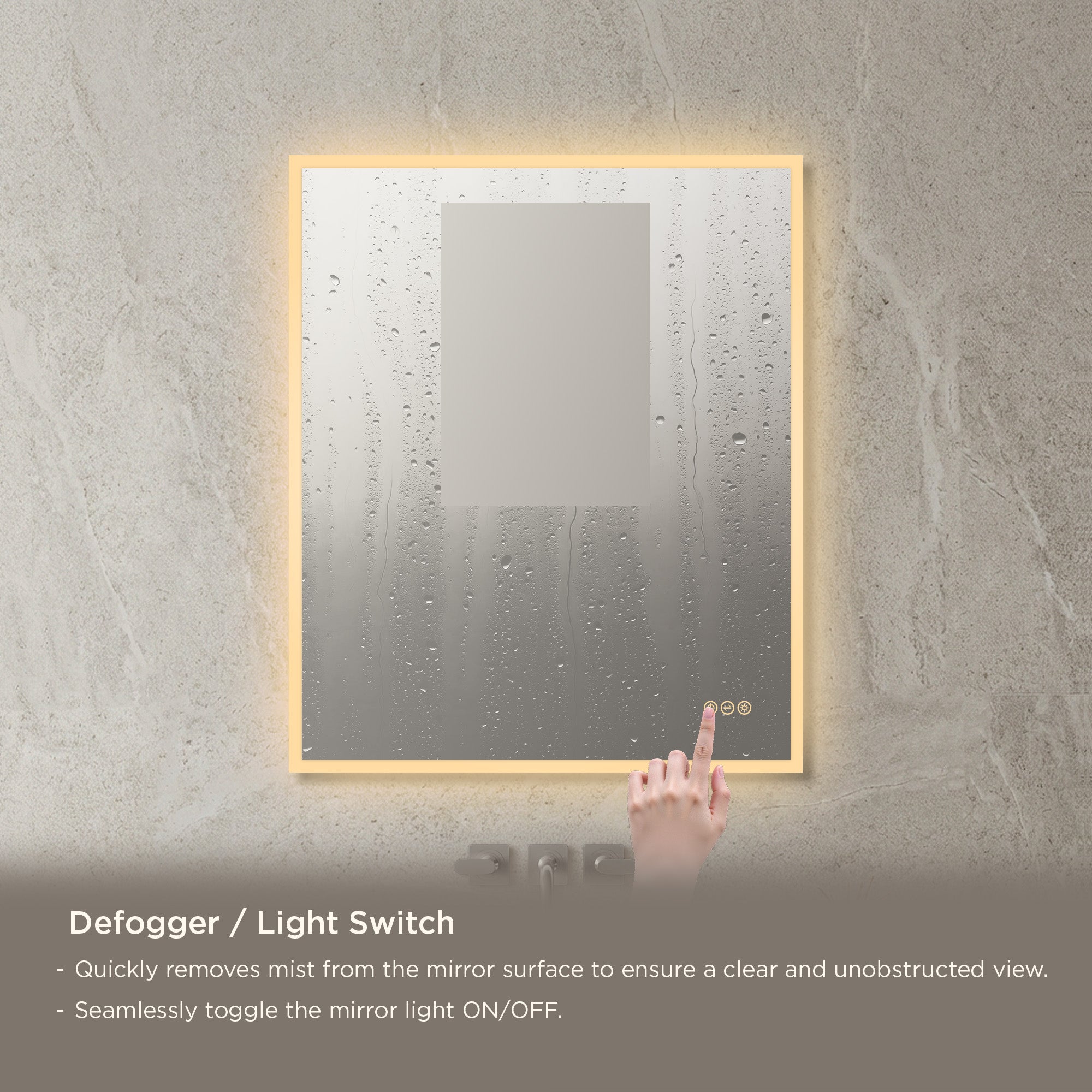 Beta LED Mirror with Frosted Sides LED M2