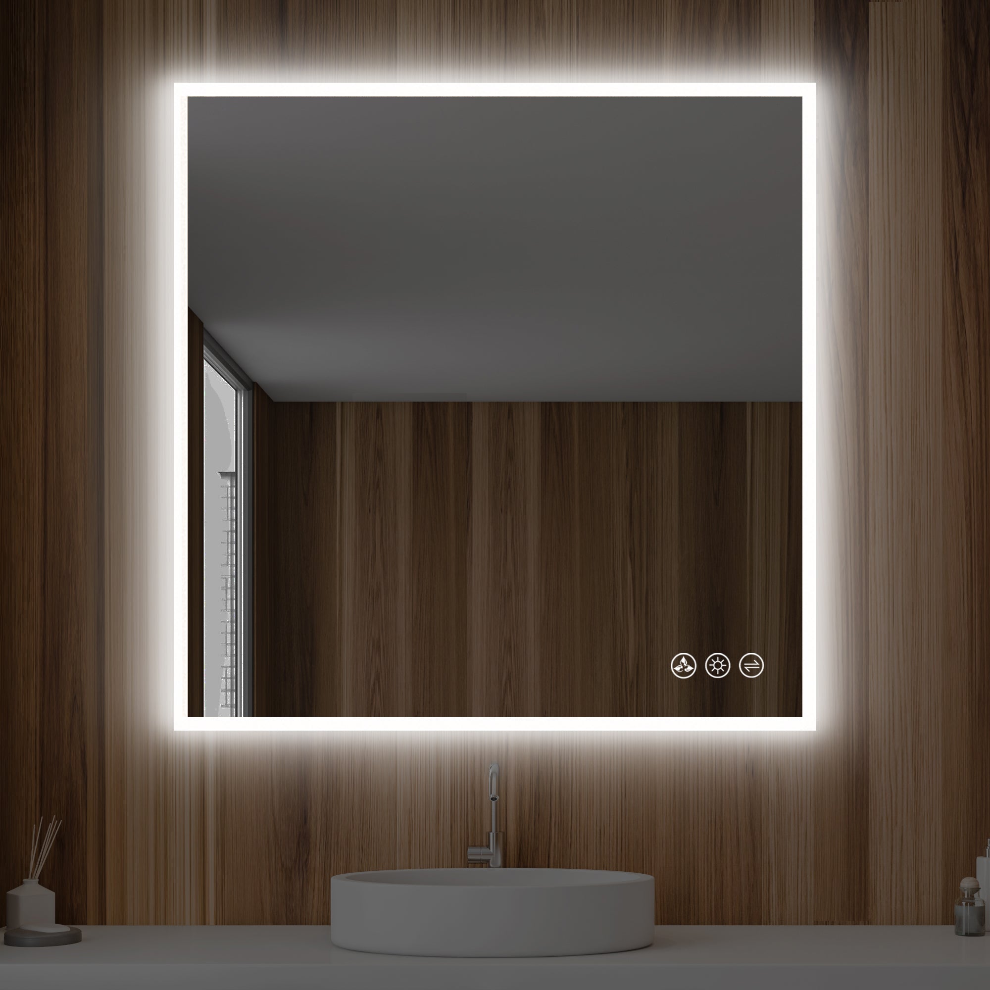 Beta LED Mirror with Frosted Sides LED M2