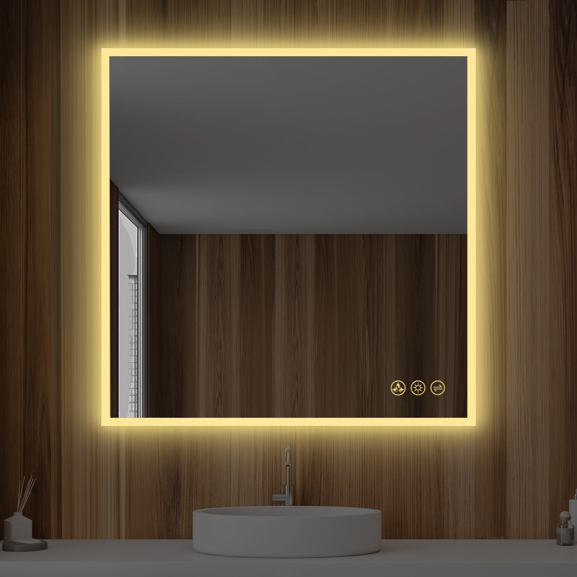 Beta LED Mirror with Frosted Sides LED M2