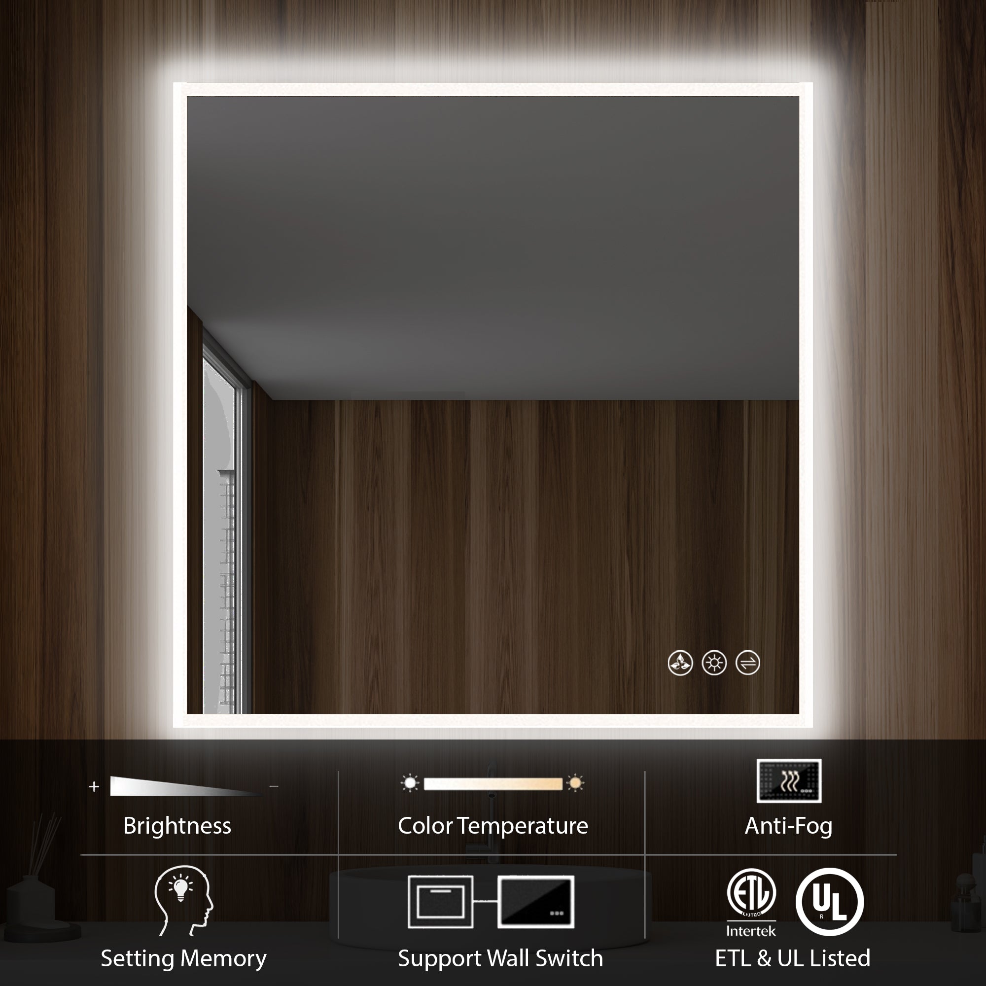 Beta LED Mirror with Frosted Sides LED M2