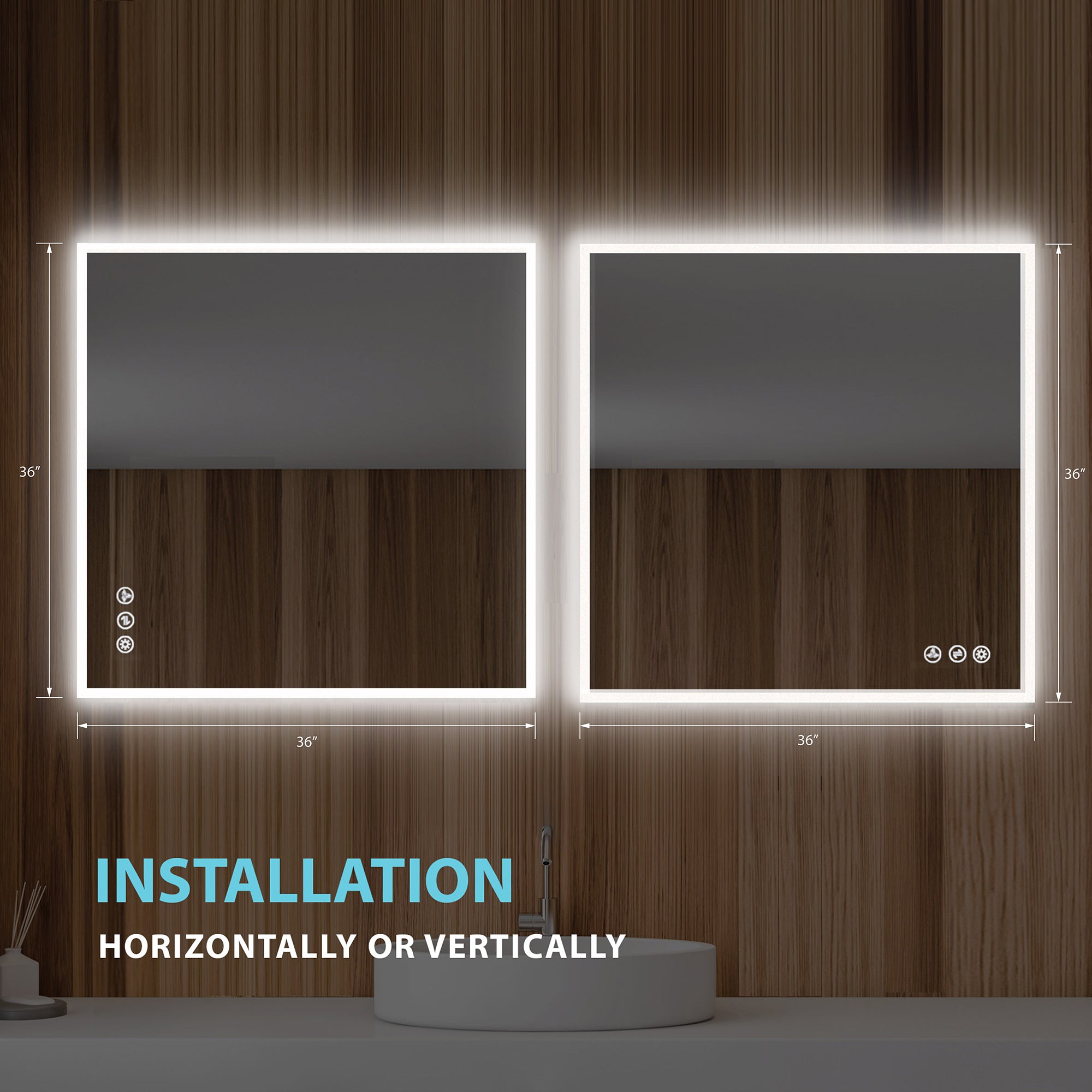 Beta LED Mirror with Frosted Sides LED M2