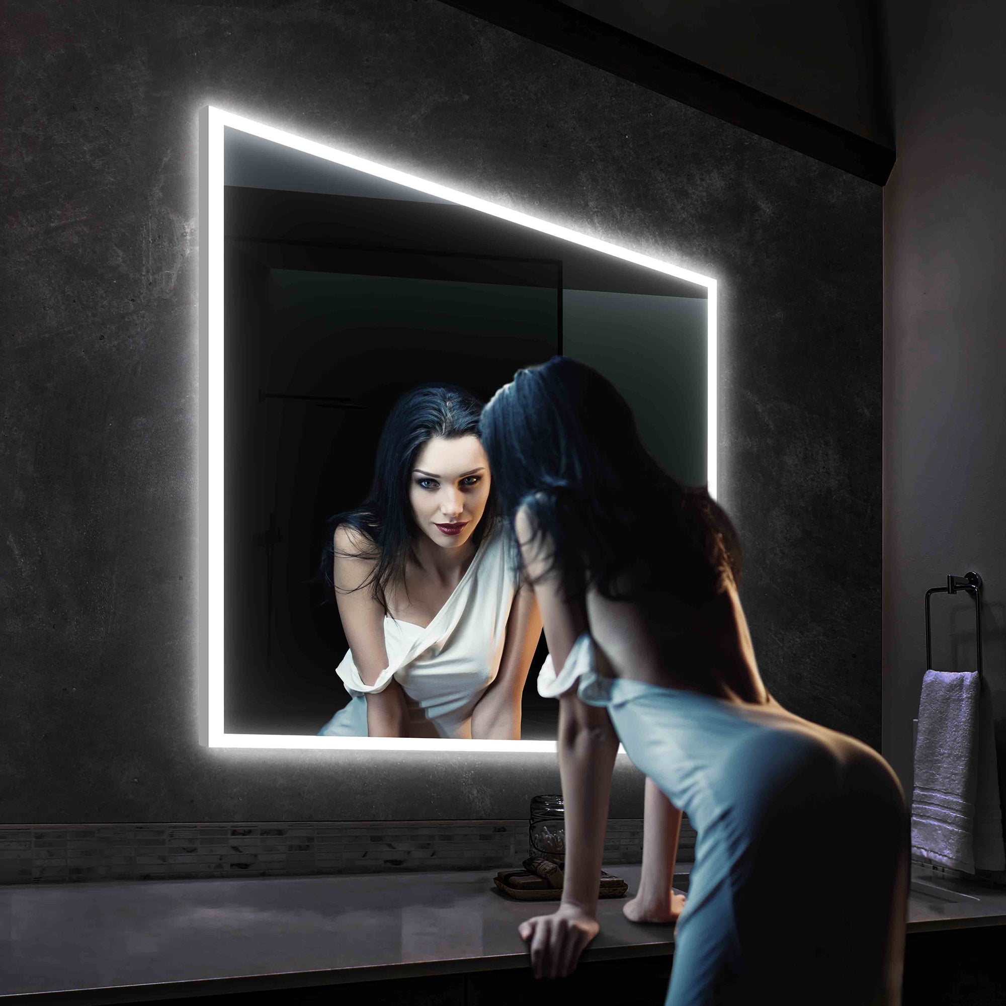 Beta LED Mirror with Frosted Sides LED M2