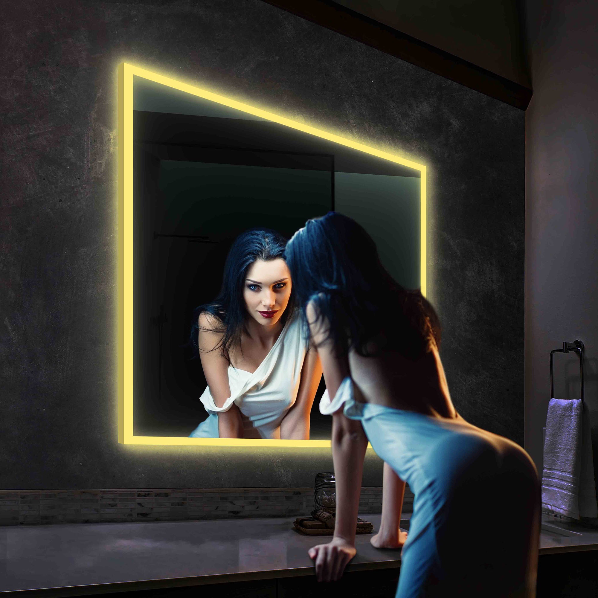 Beta LED Mirror with Frosted Sides LED M2