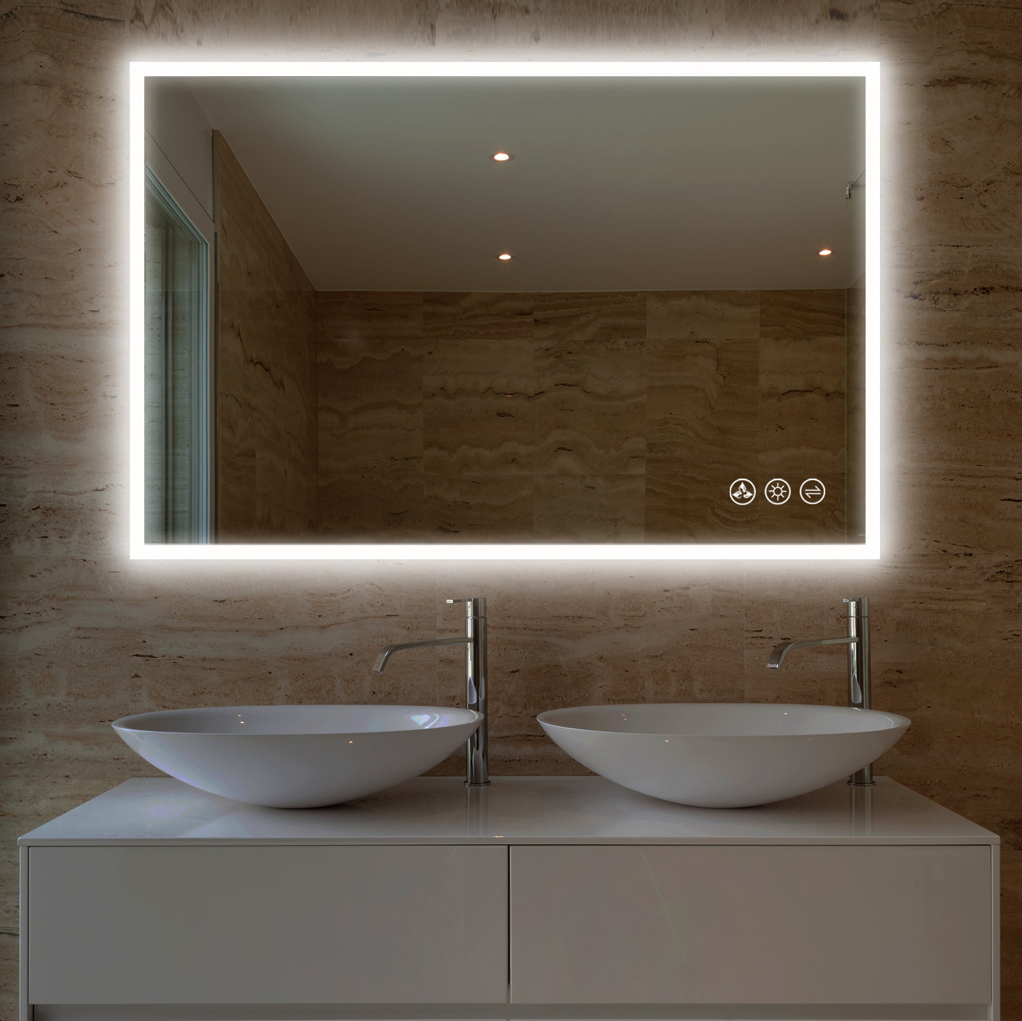 Beta LED Mirror with Frosted Sides LED M2
