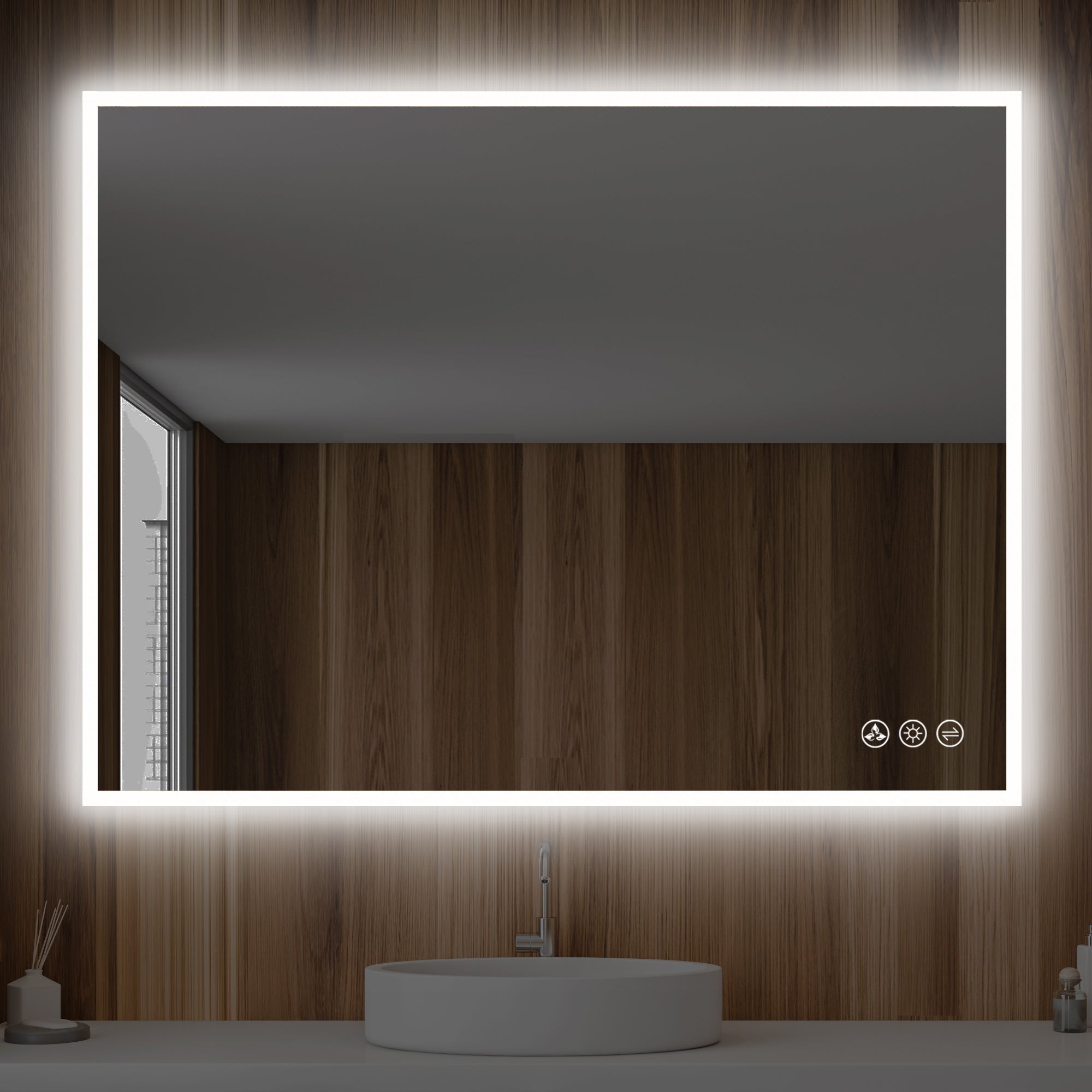 Beta LED Mirror with Frosted Sides LED M2