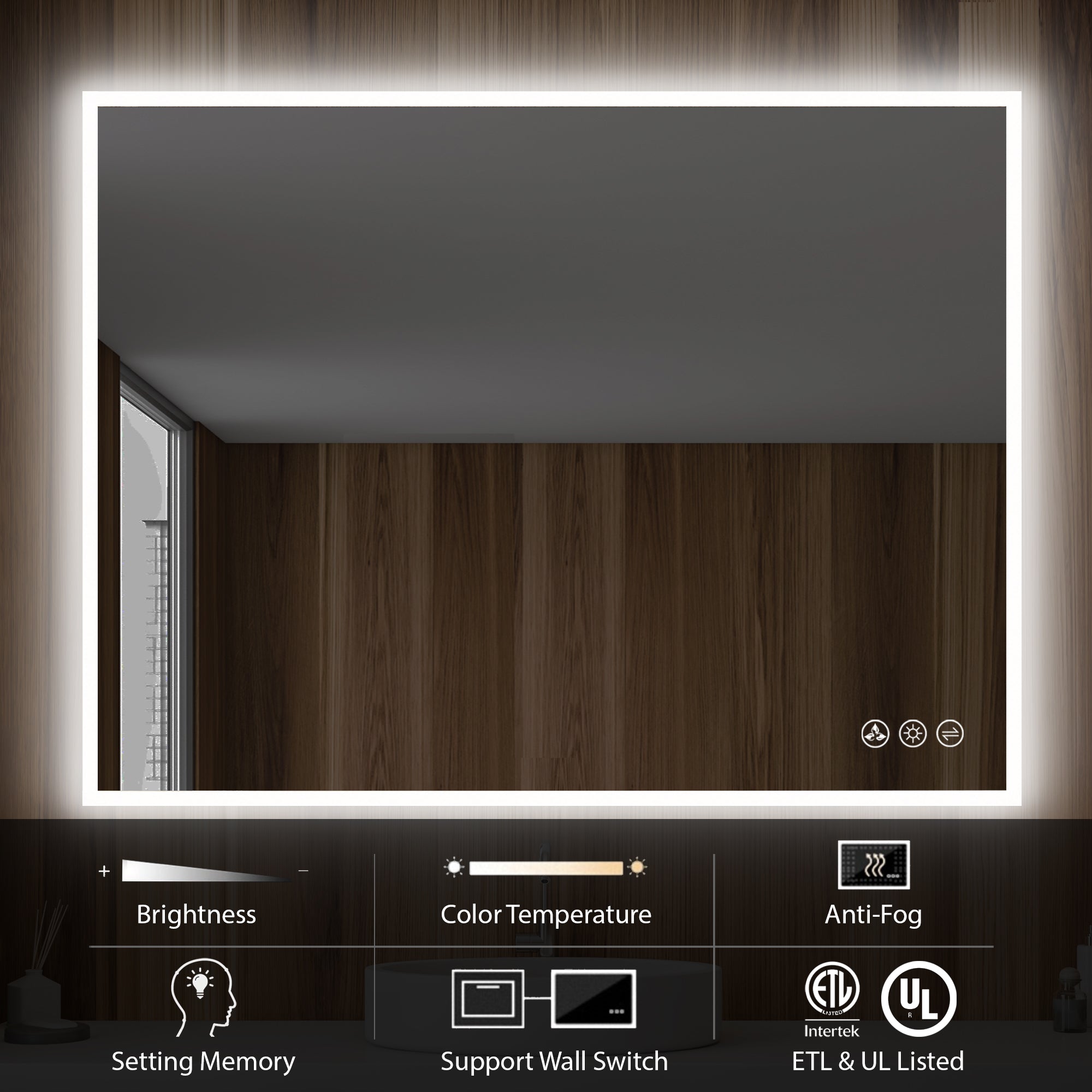 Beta LED Mirror with Frosted Sides LED M2