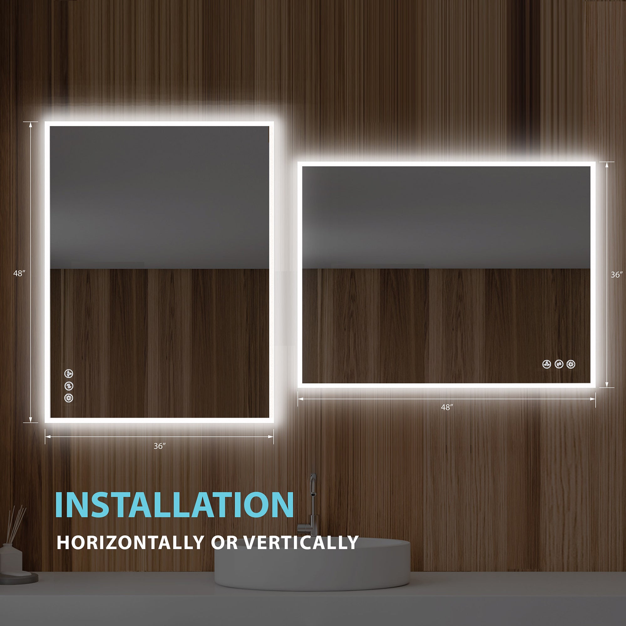 Beta LED Mirror with Frosted Sides LED M2