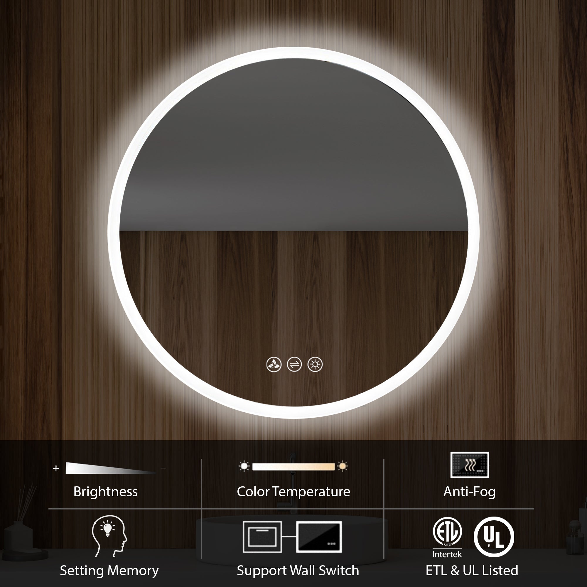 Orion Round LED Mirror with Frosted Side LED M3