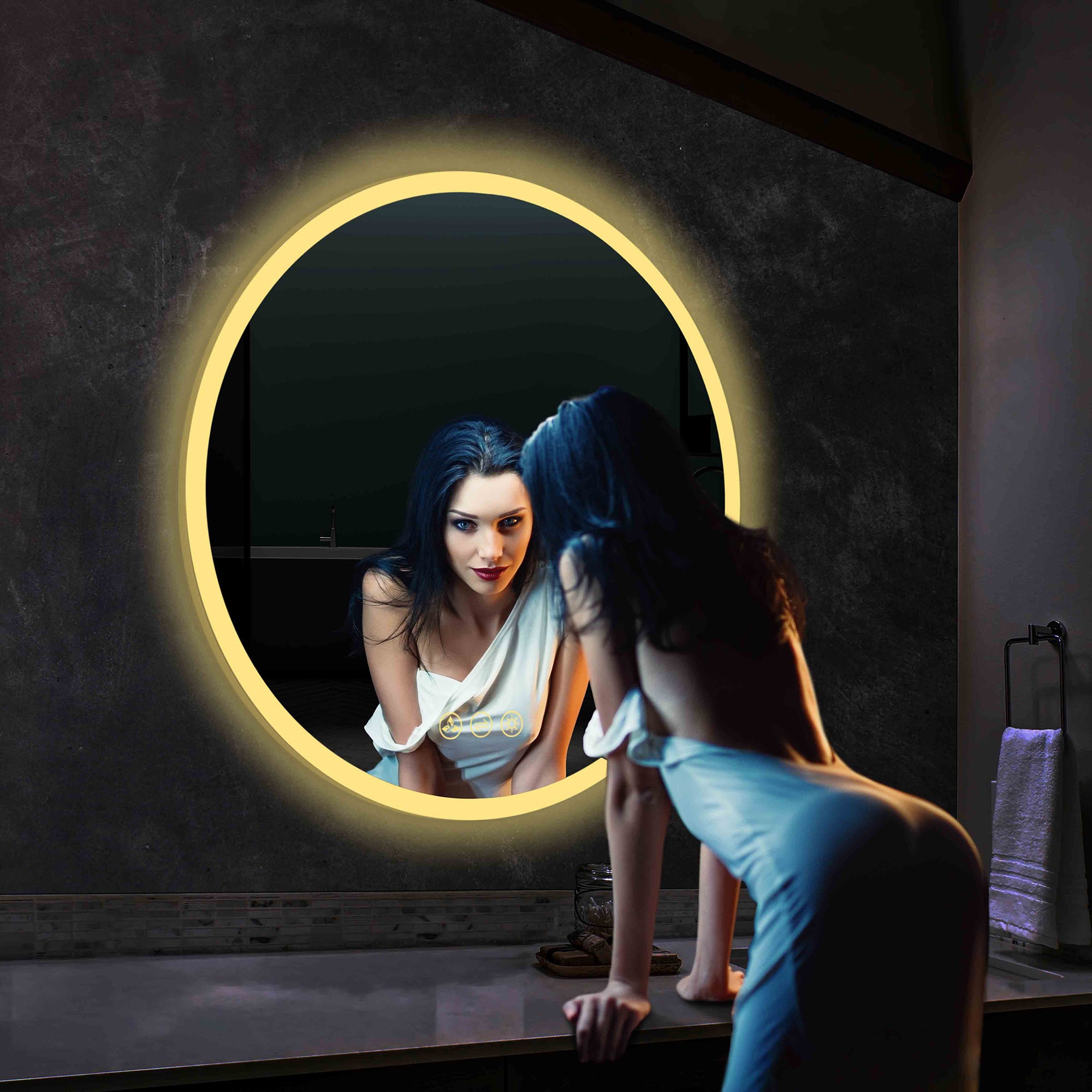 Orion Round LED Mirror with Frosted Side LED M3