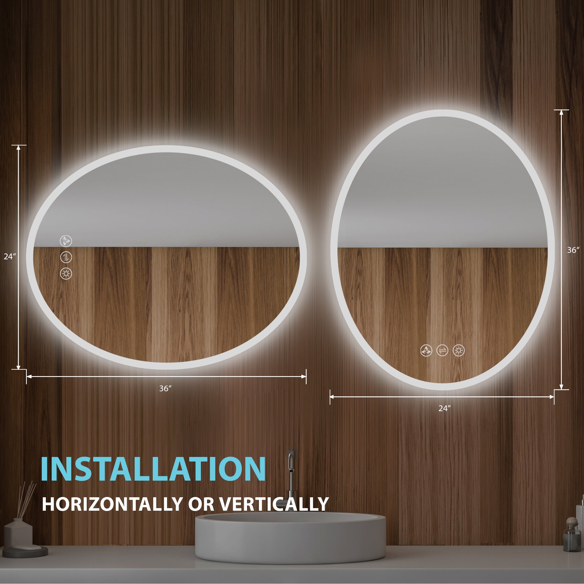 Oval LED Mirror LED M6