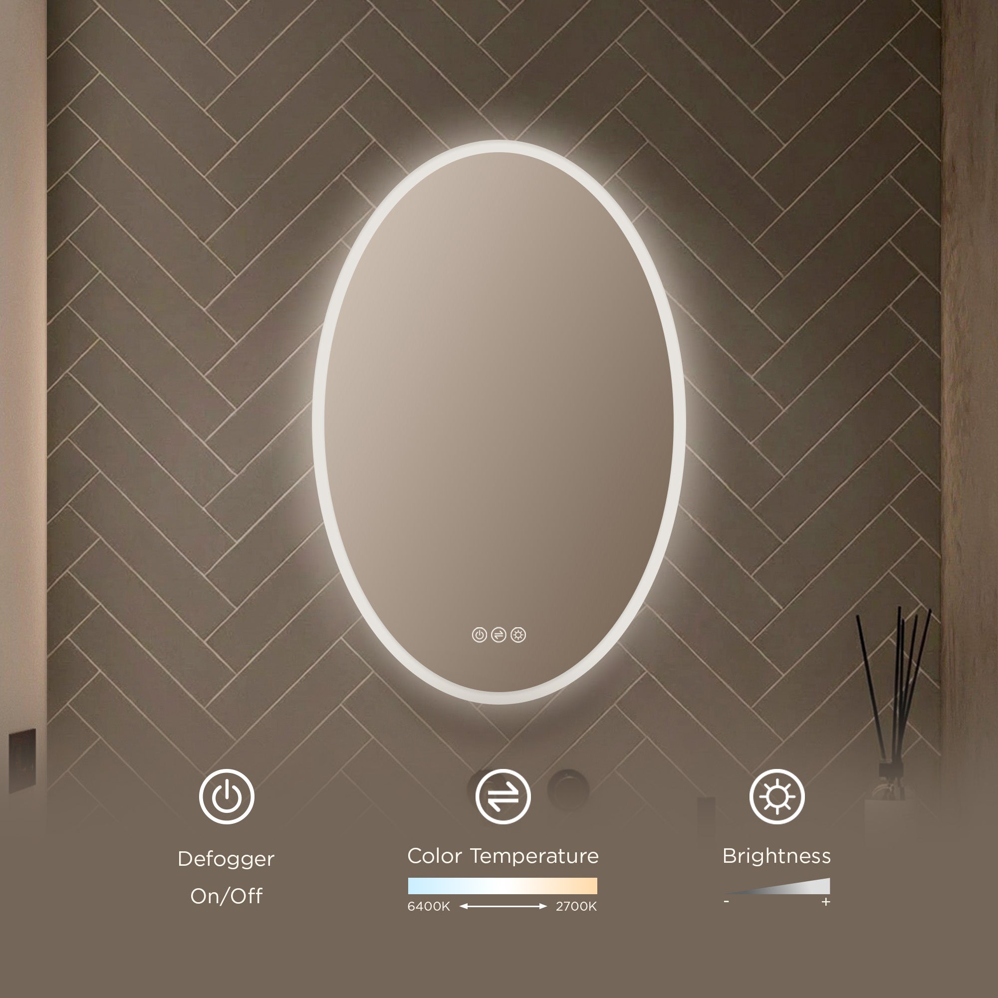 Oval LED Mirror LED M6