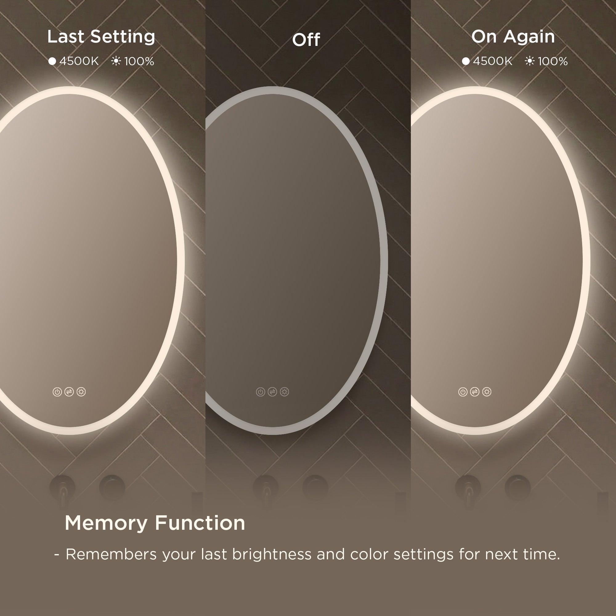 Oval LED Mirror LED M6