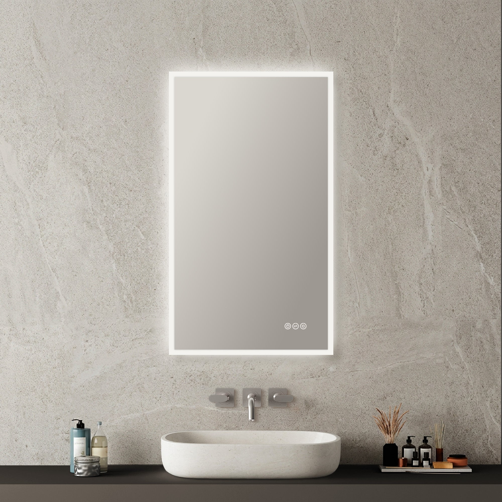 Beta LED Mirror with Frosted Sides LED M2