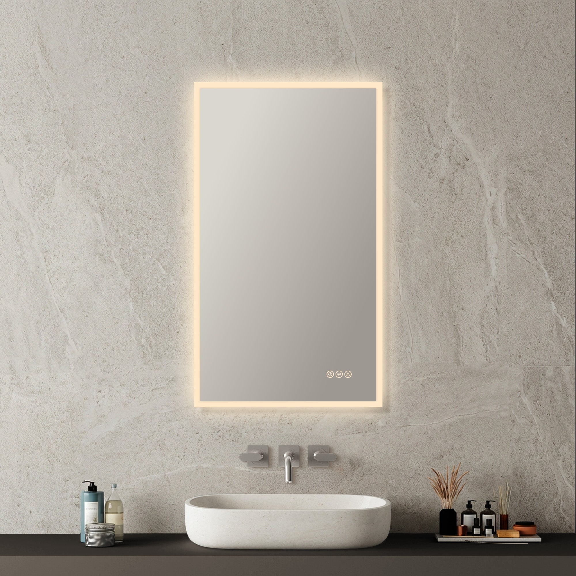Beta LED Mirror with Frosted Sides LED M2