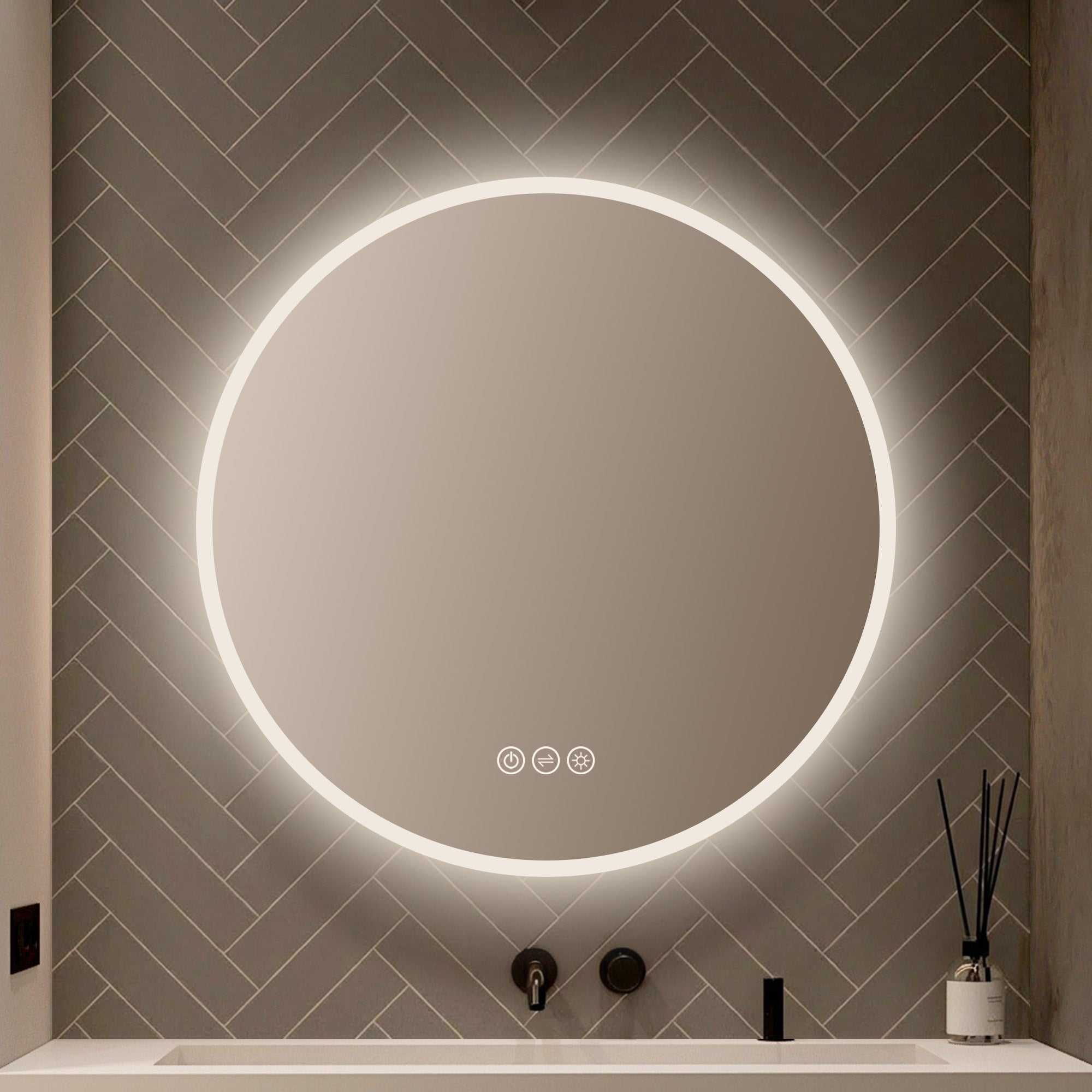 Orion Round LED Mirror with Frosted Side LED M3