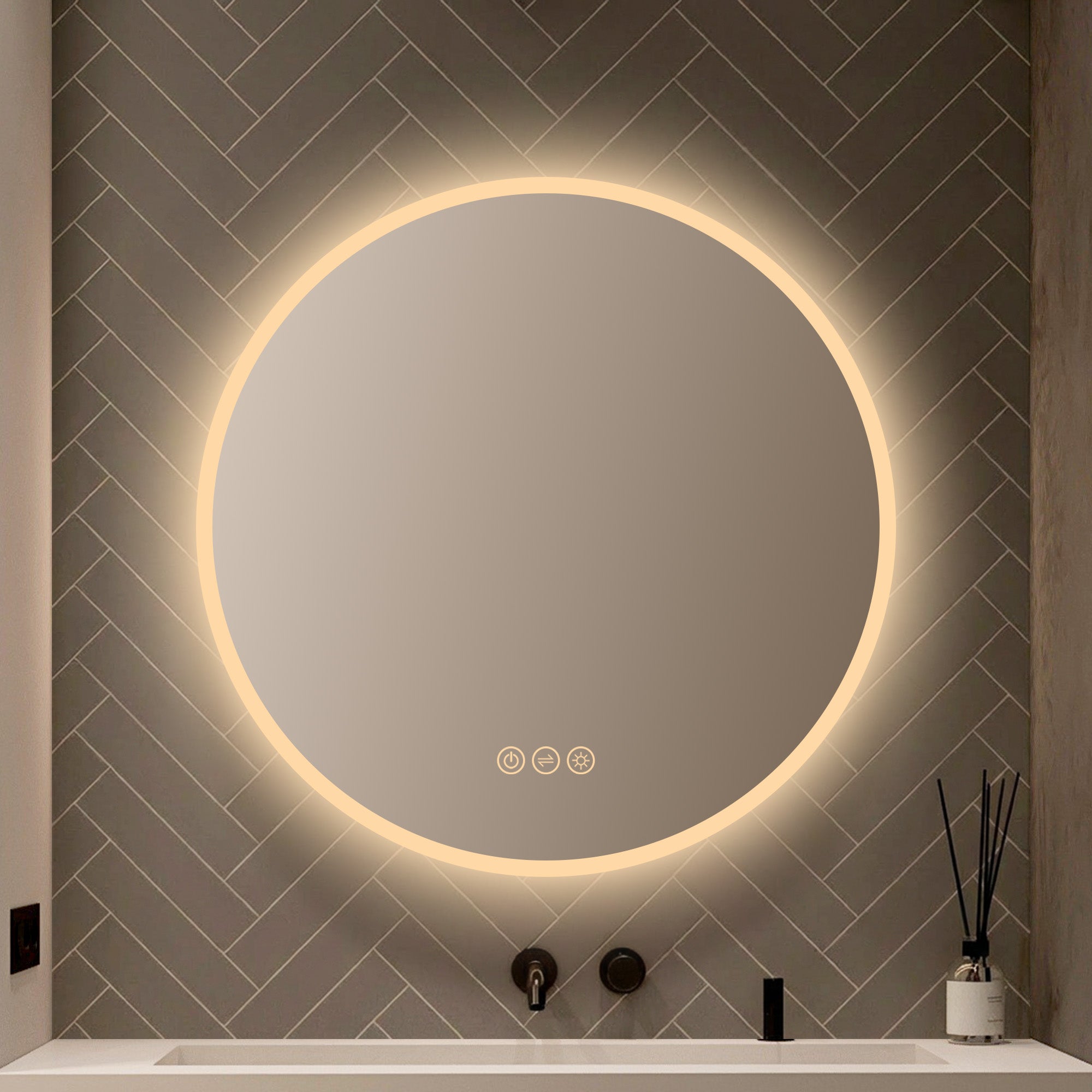 Orion Round LED Mirror with Frosted Side LED M3
