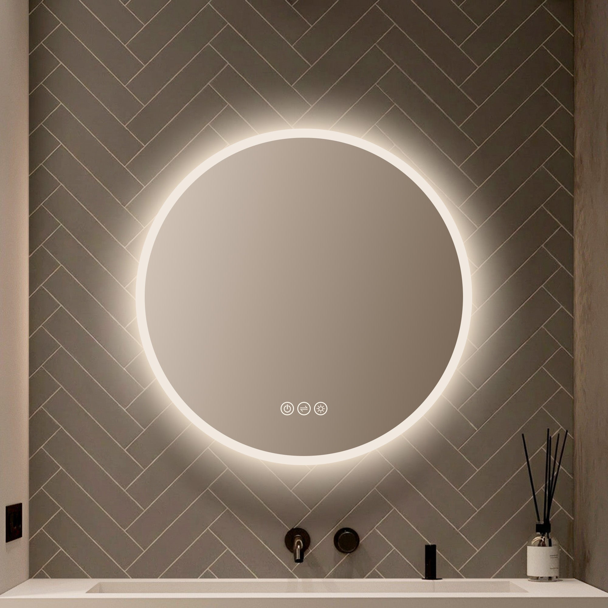 Orion Round LED Mirror with Frosted Side LED M3