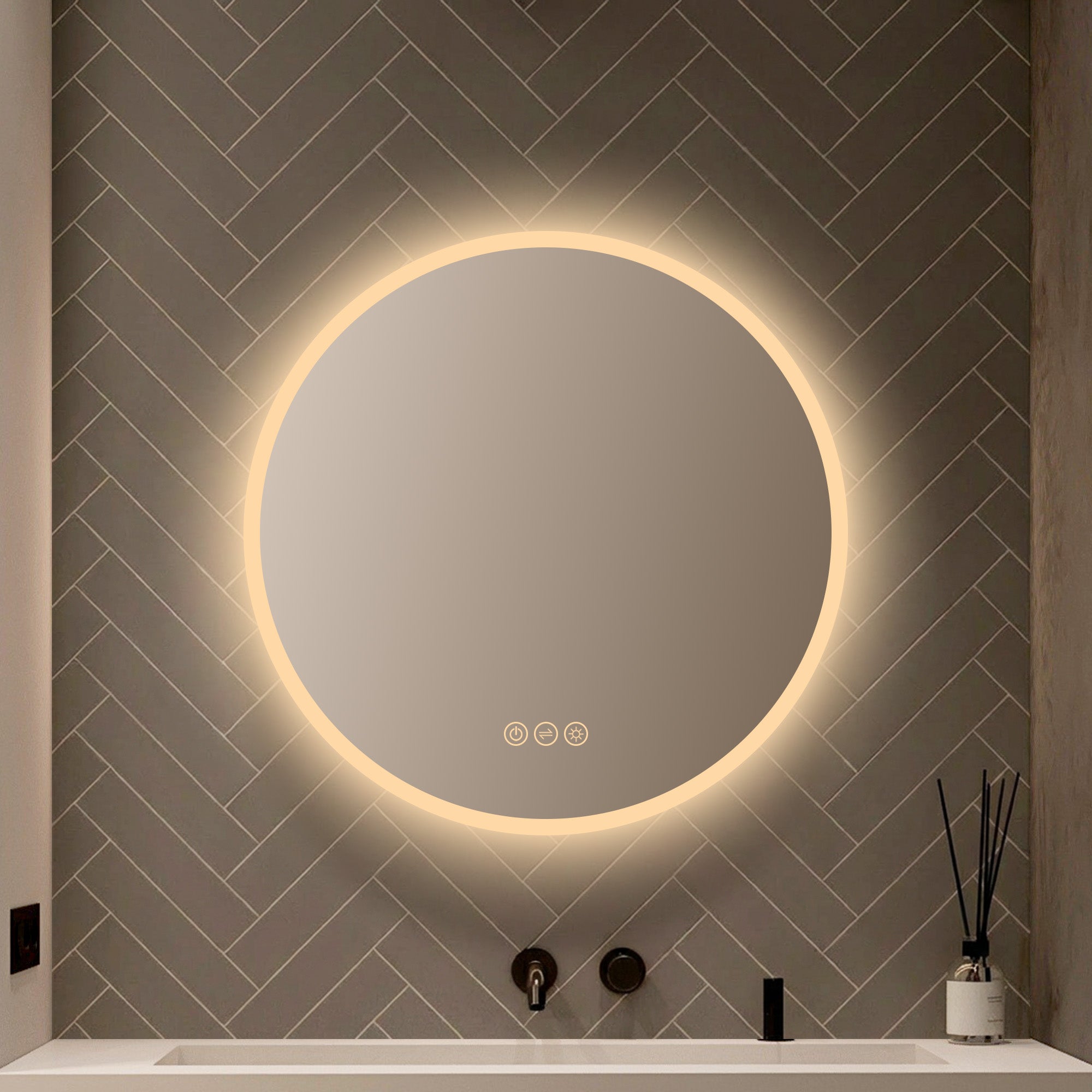 Orion Round LED Mirror with Frosted Side LED M3