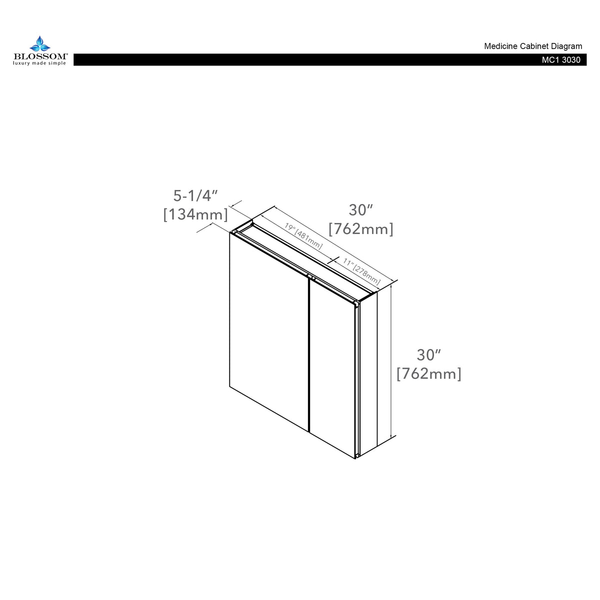 Medicine Cabinet MC1 (30" Height)