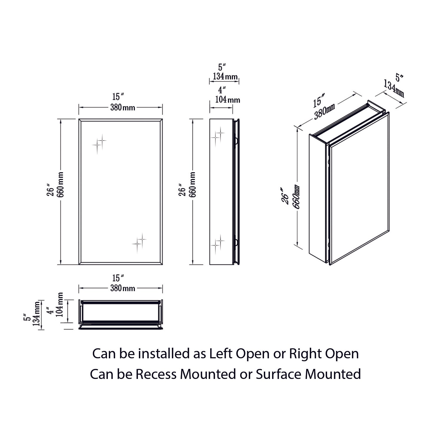 Bevel Medicine Cabinet MC8