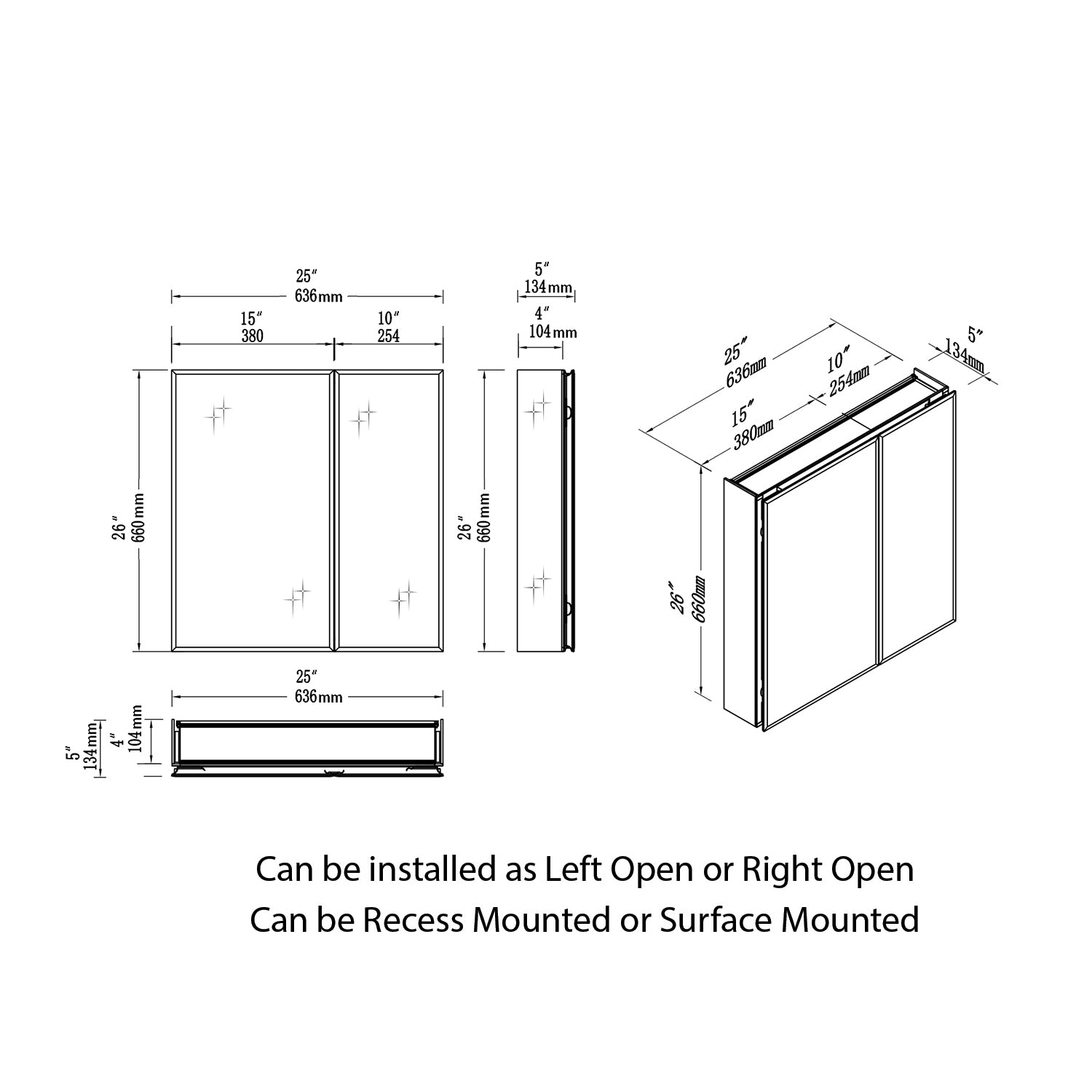 Bevel Medicine Cabinet MC8
