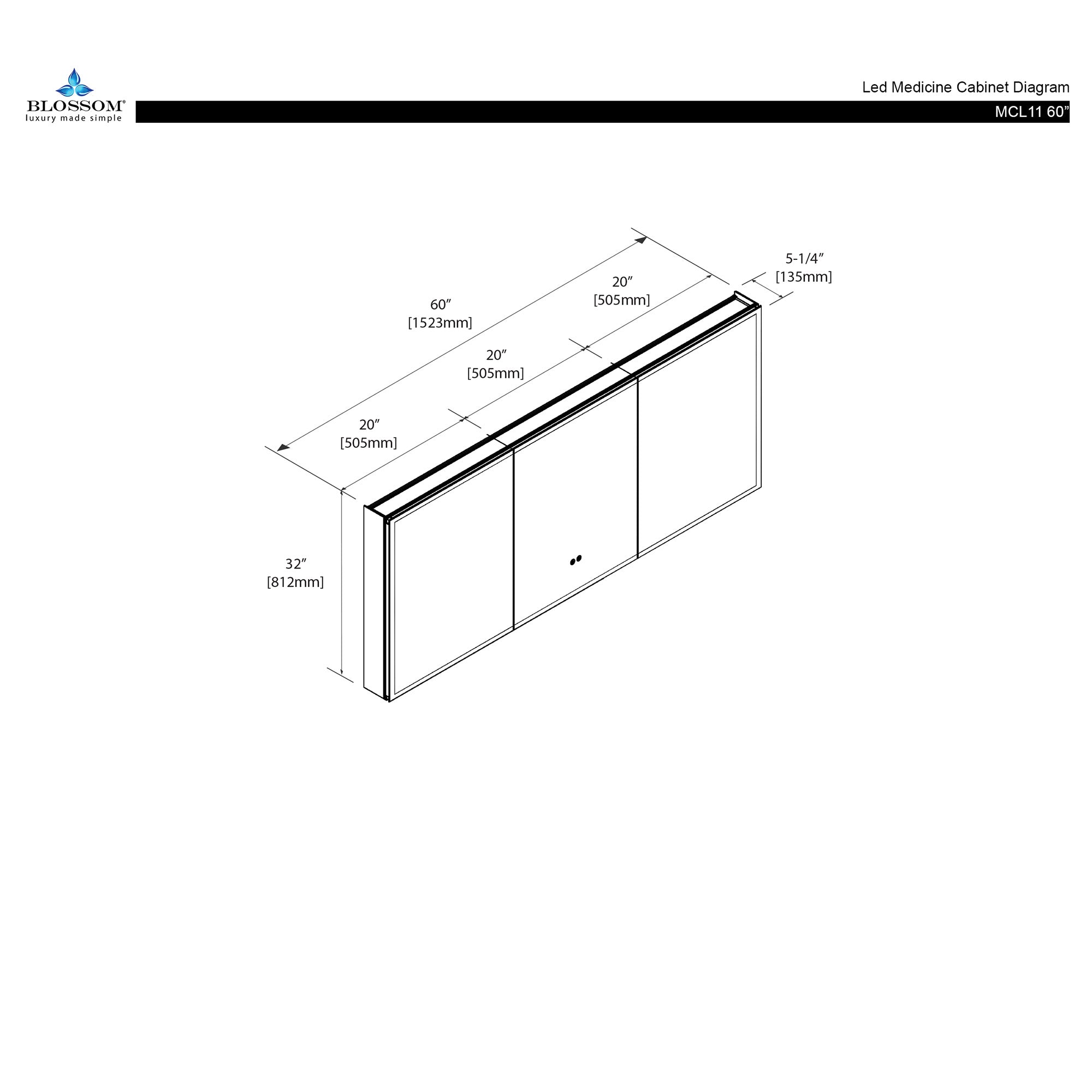 Capella LED Medicine Cabinet MCL11