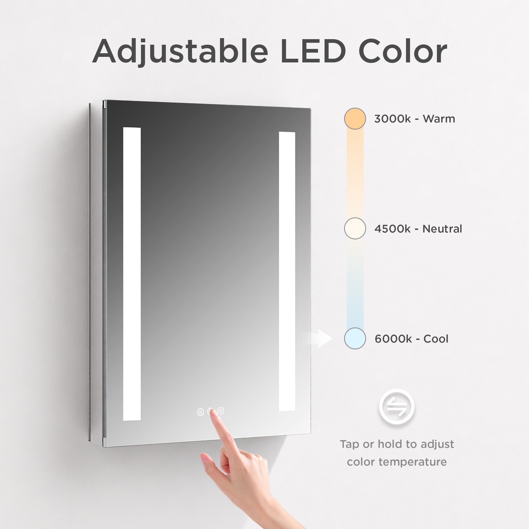 Pillar LED Medicine Cabinet MCL1